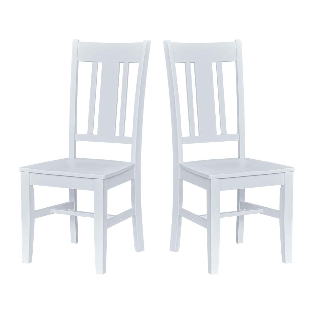 Amazon Brand – Ravenna Home Classic-Style Solid Pine Dining Chair, 40"H, White Finish, Set of 2