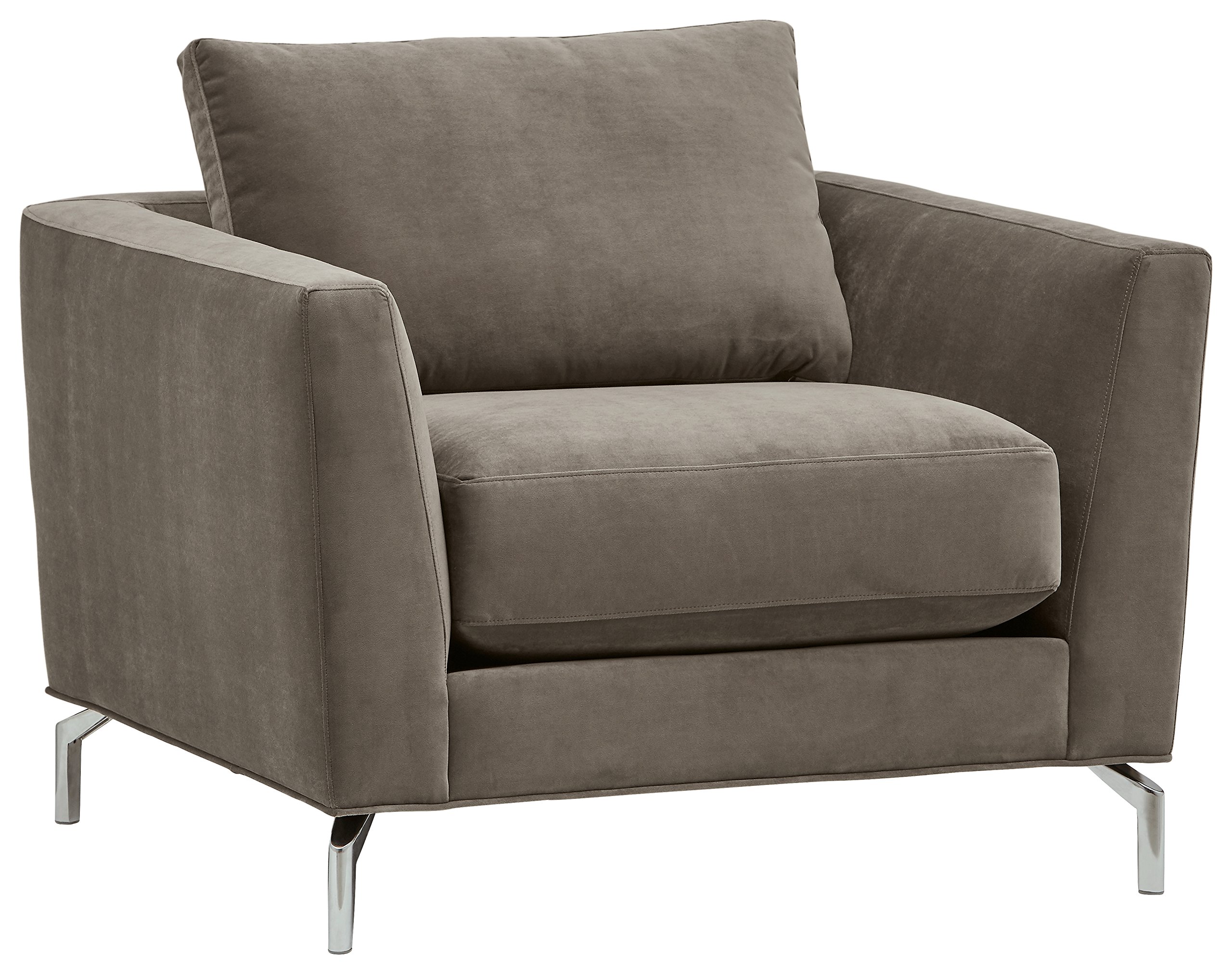 Amazon Brand – Rivet Emerly Modern Living Room Chair, 41"W, Pewter