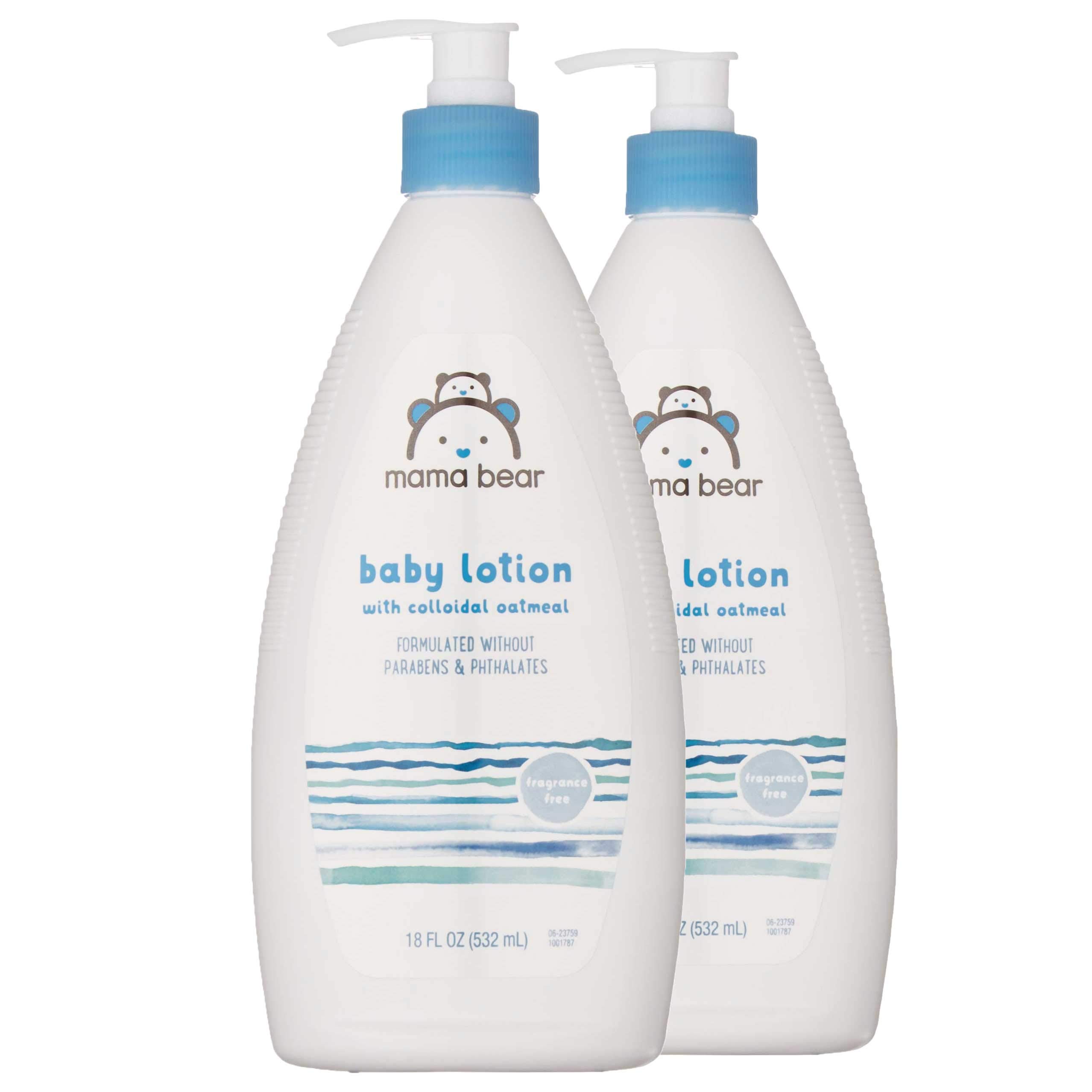 Amazon Brand - Mama Bear Baby Lotion, Fragrance Free, 18 Fl Oz, Pack of 2