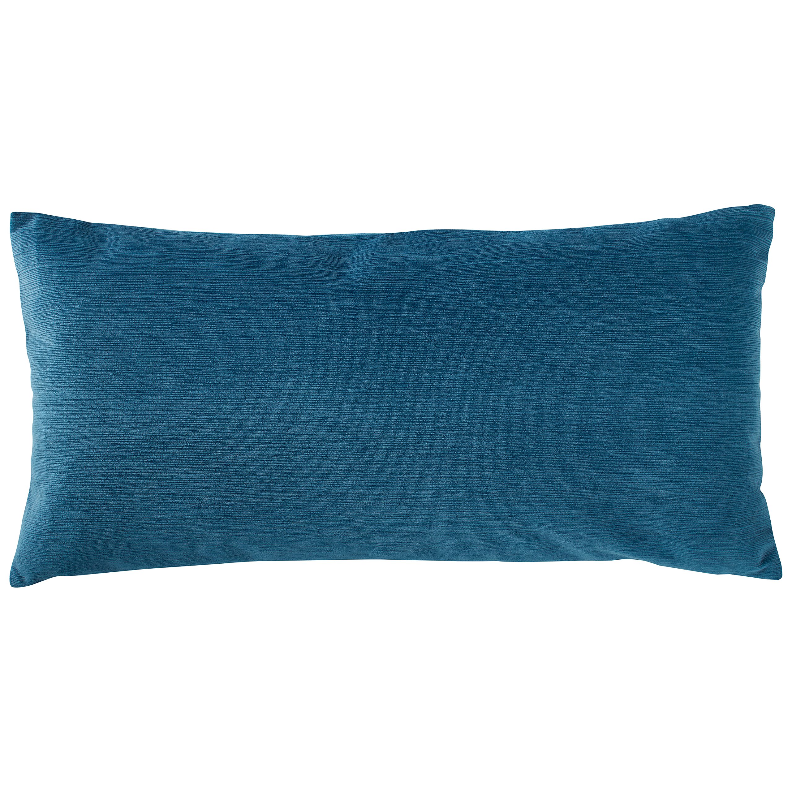 Amazon Brand – Rivet Velvet Texture Decorative Throw Pillow, 12" x 24", Azure