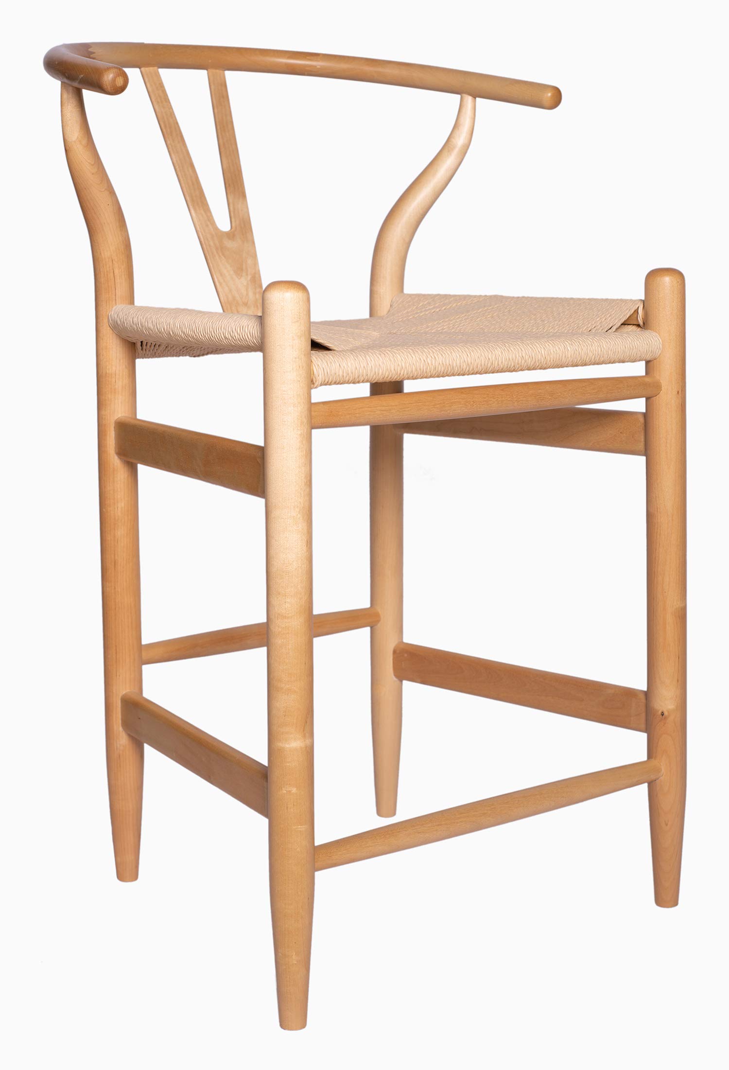 Amazon Brand – Stone & Beam Wishbone Counter-Height Barstool, 35.5"H, Natural
