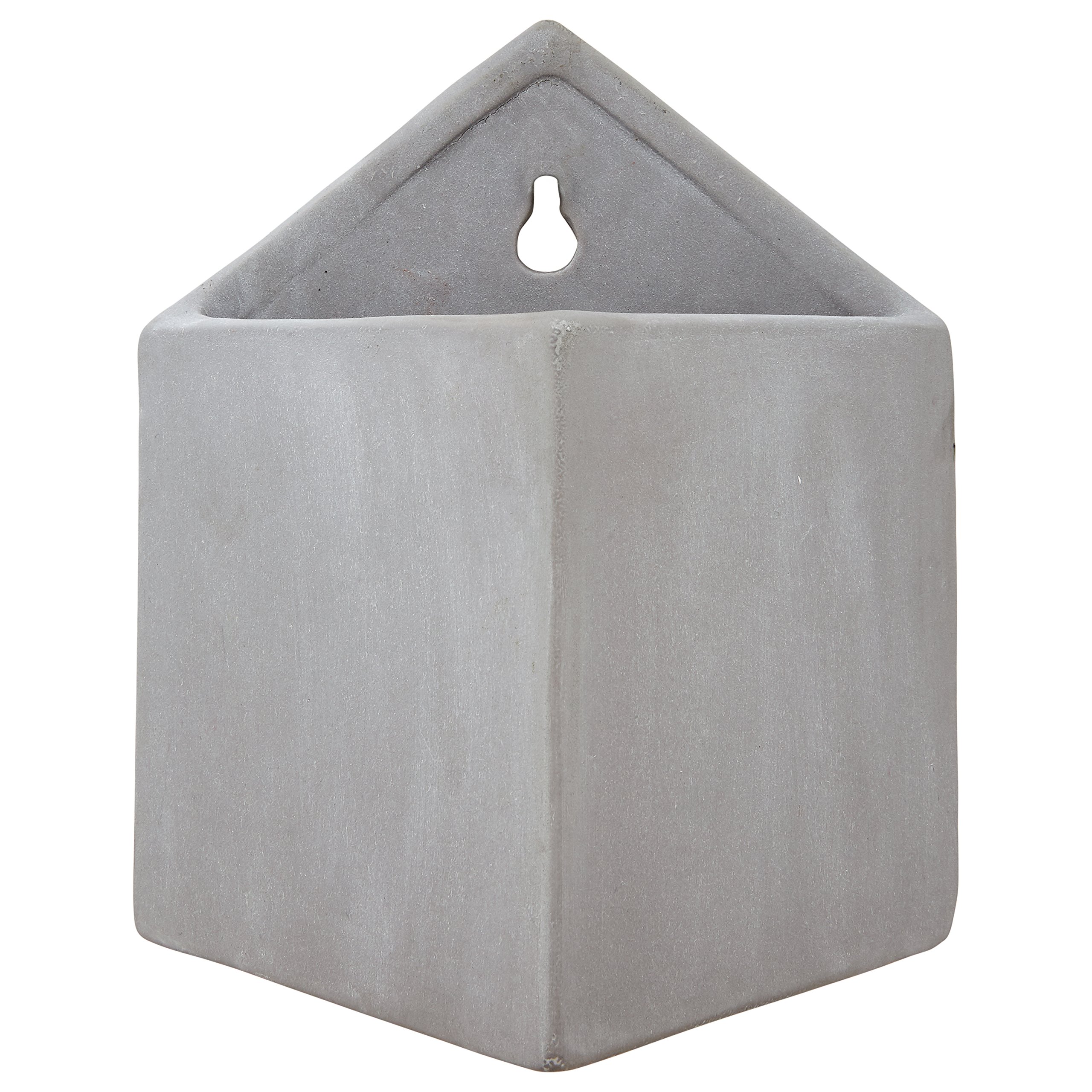 Amazon Brand – Rivet Pyramid-Shaped Wall Planter, 7.5"H, Modern Earthenware, Grey