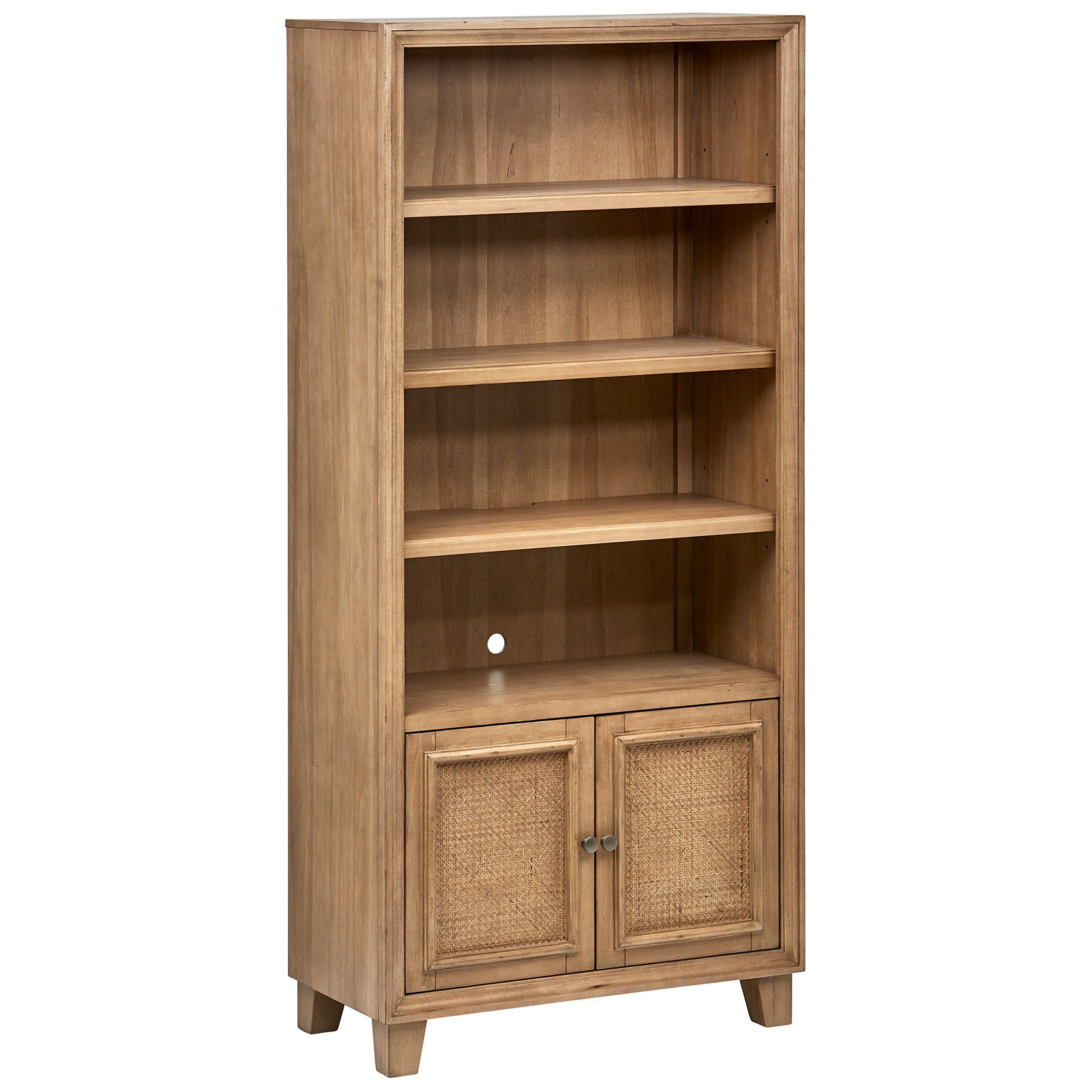Amazon Brand – Stone & Beam Casual Wood Bookcase, 34"W, Natural Rattan