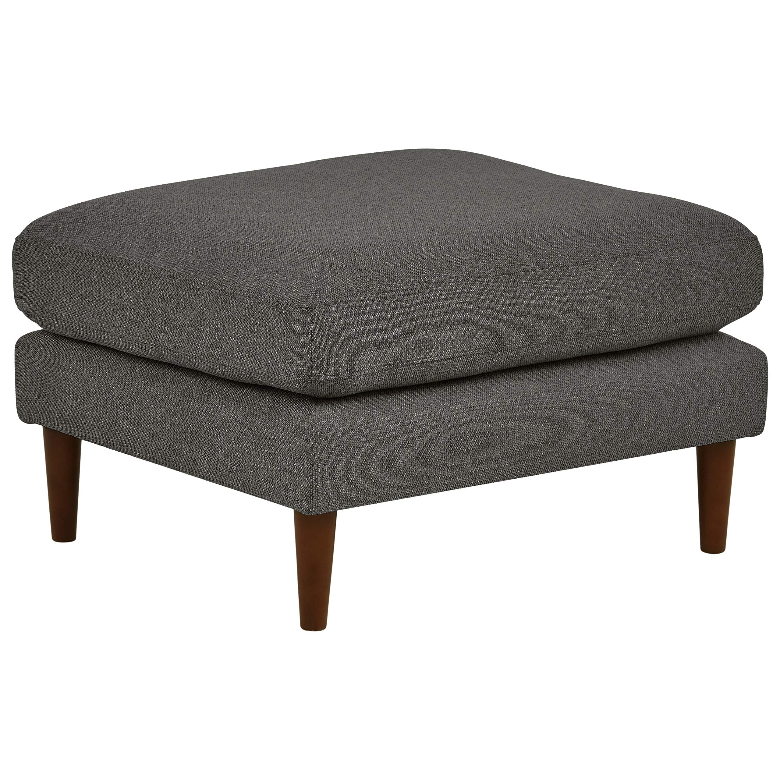 Amazon Brand – Rivet Goodwin Modern Ottoman, 30.3"W, Charcoal Fabric