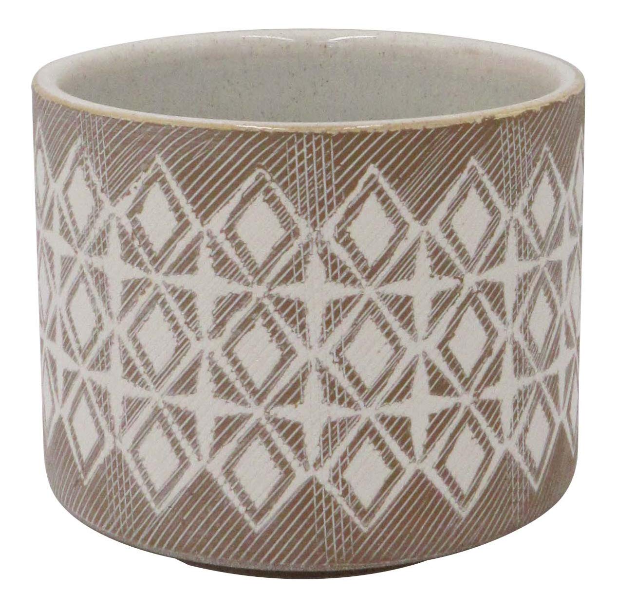 Amazon Brand – Rivet Geometric Ceramic Planter, 4.125"H, Prairie Sand