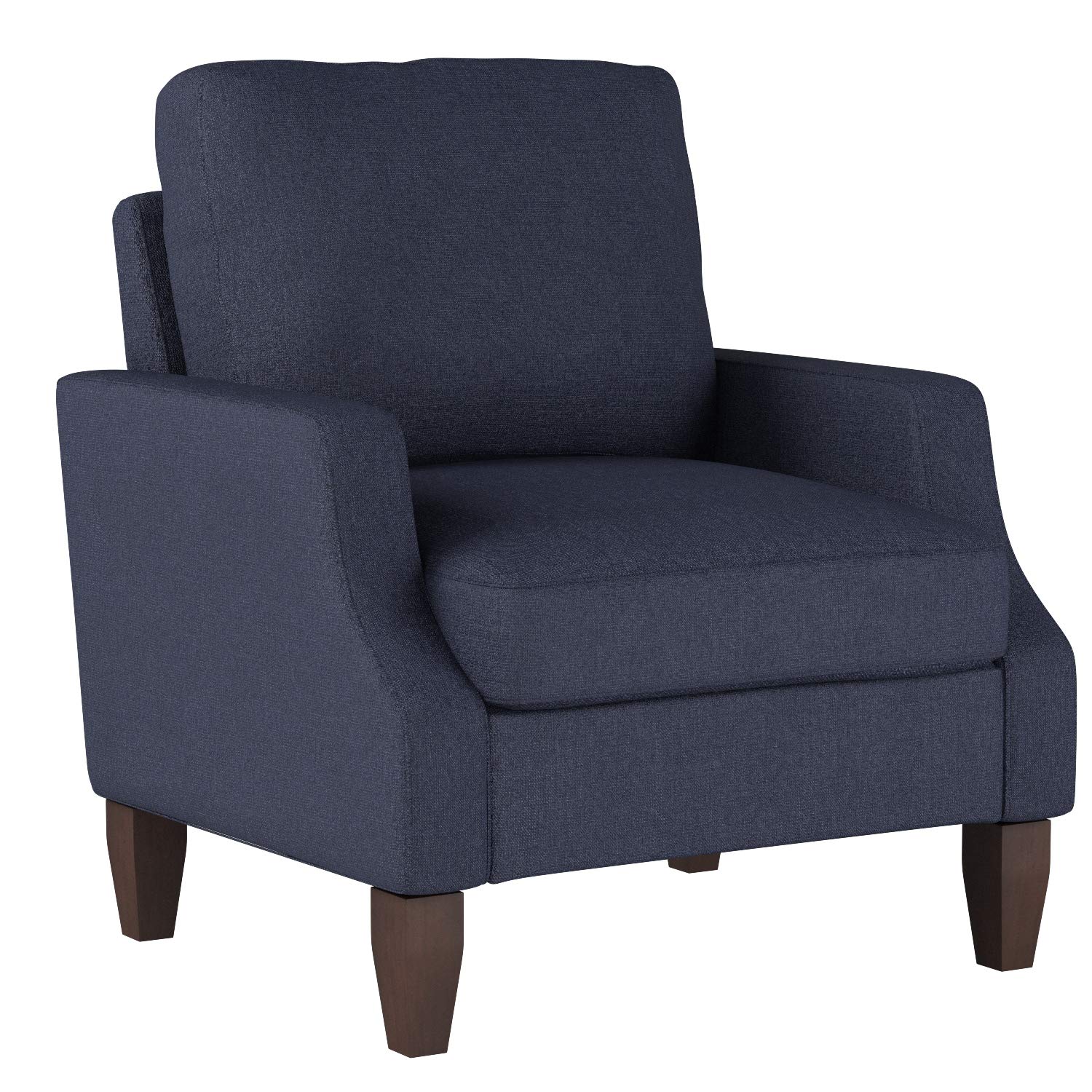 Amazon Brand – Ravenna Home Amanda Curved Arm Upholstered Chair, 32.5"W, Dark Blue