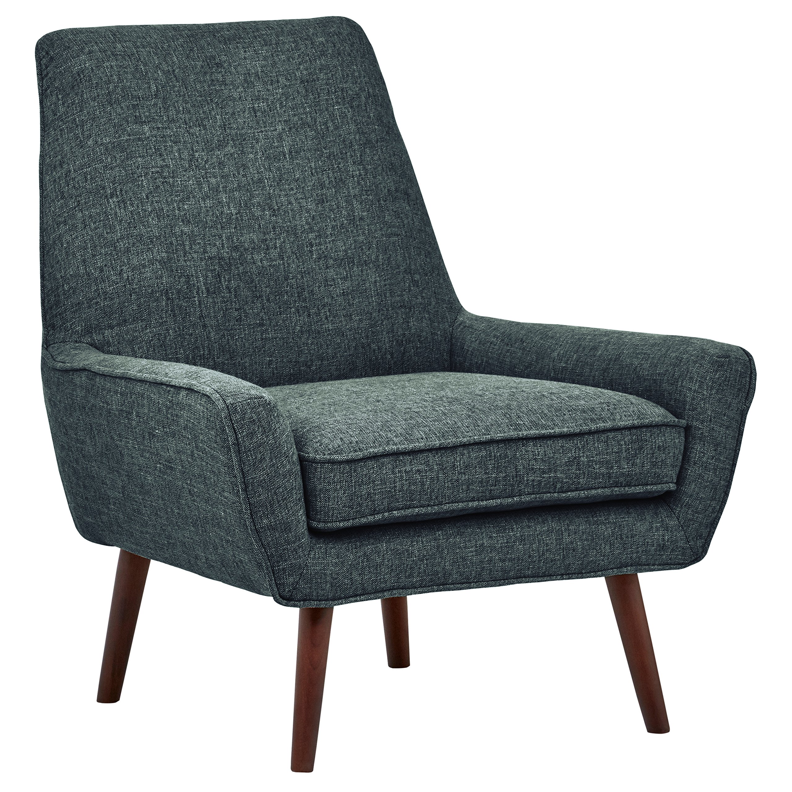 Amazon Brand – Rivet Jamie Upholstered Mid-Century Modern Low Arm Accent Chair, 31"W, Marine Blue