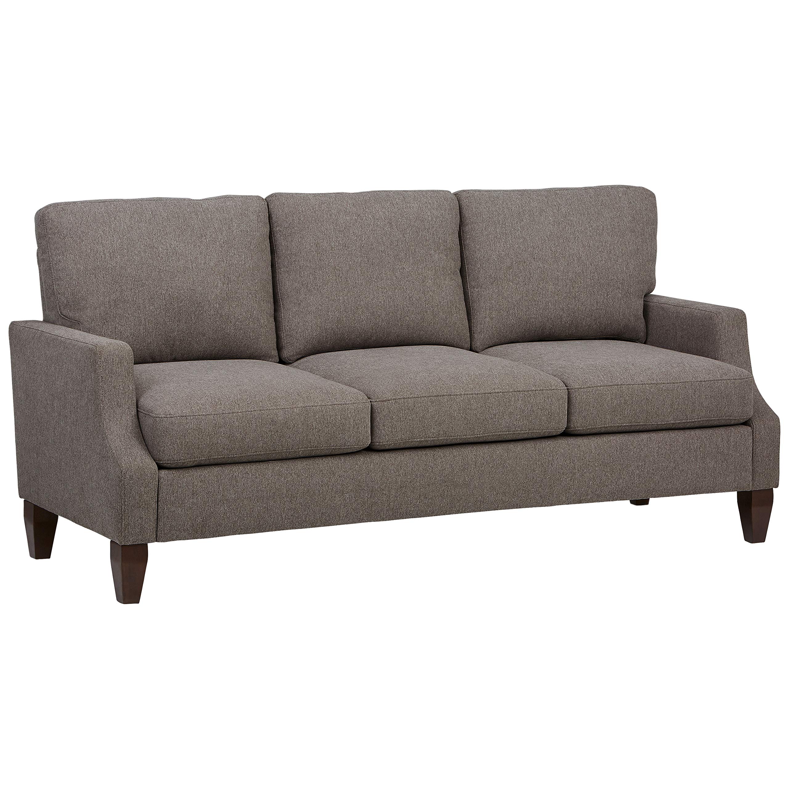 Amazon Brand – Ravenna Home Amanda Curved Arm Upholstered Sofa, 76"W, Dark Grey