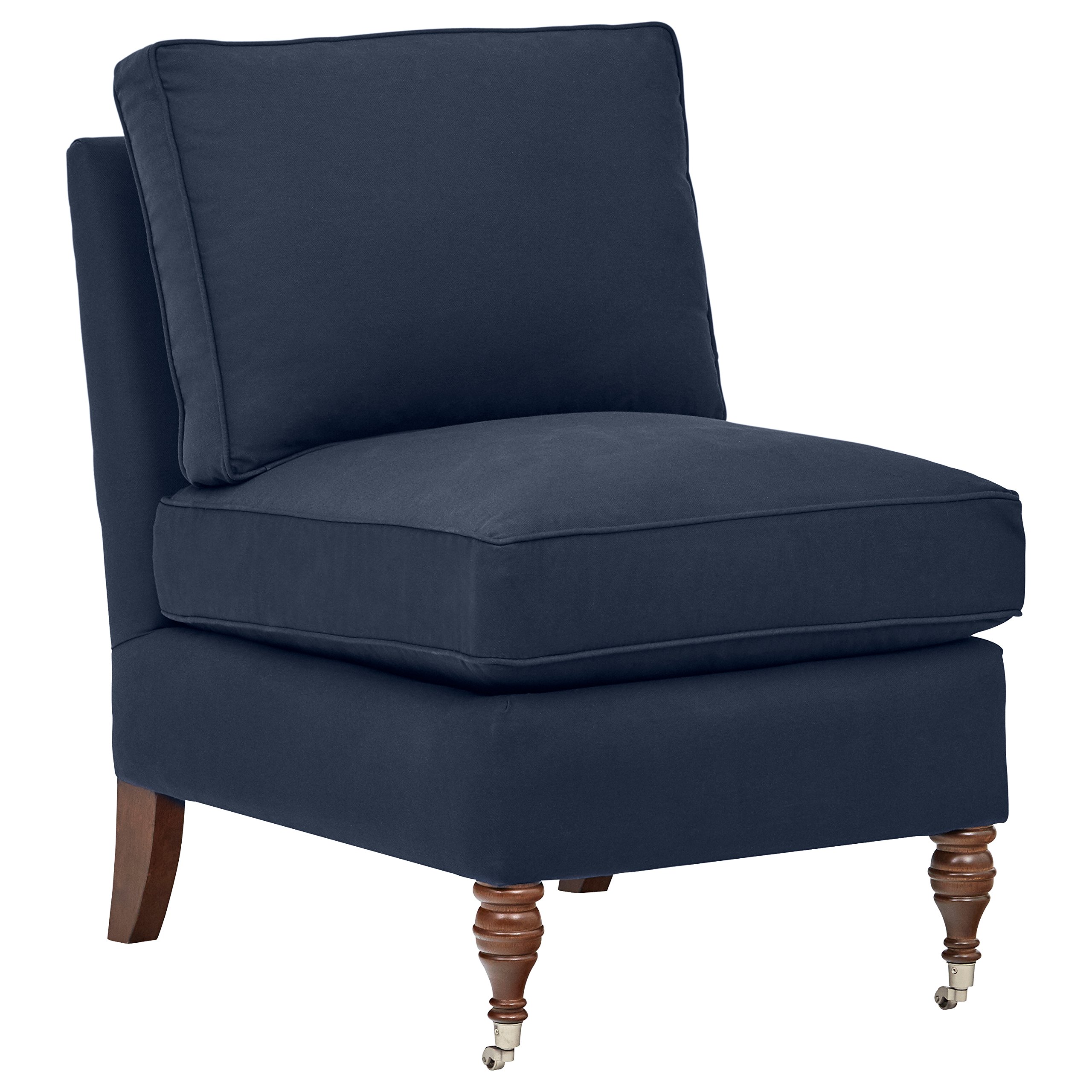Amazon Brand – Stone & Beam Elmore Pillow-Top Armless Chair, 24"W, Indigo