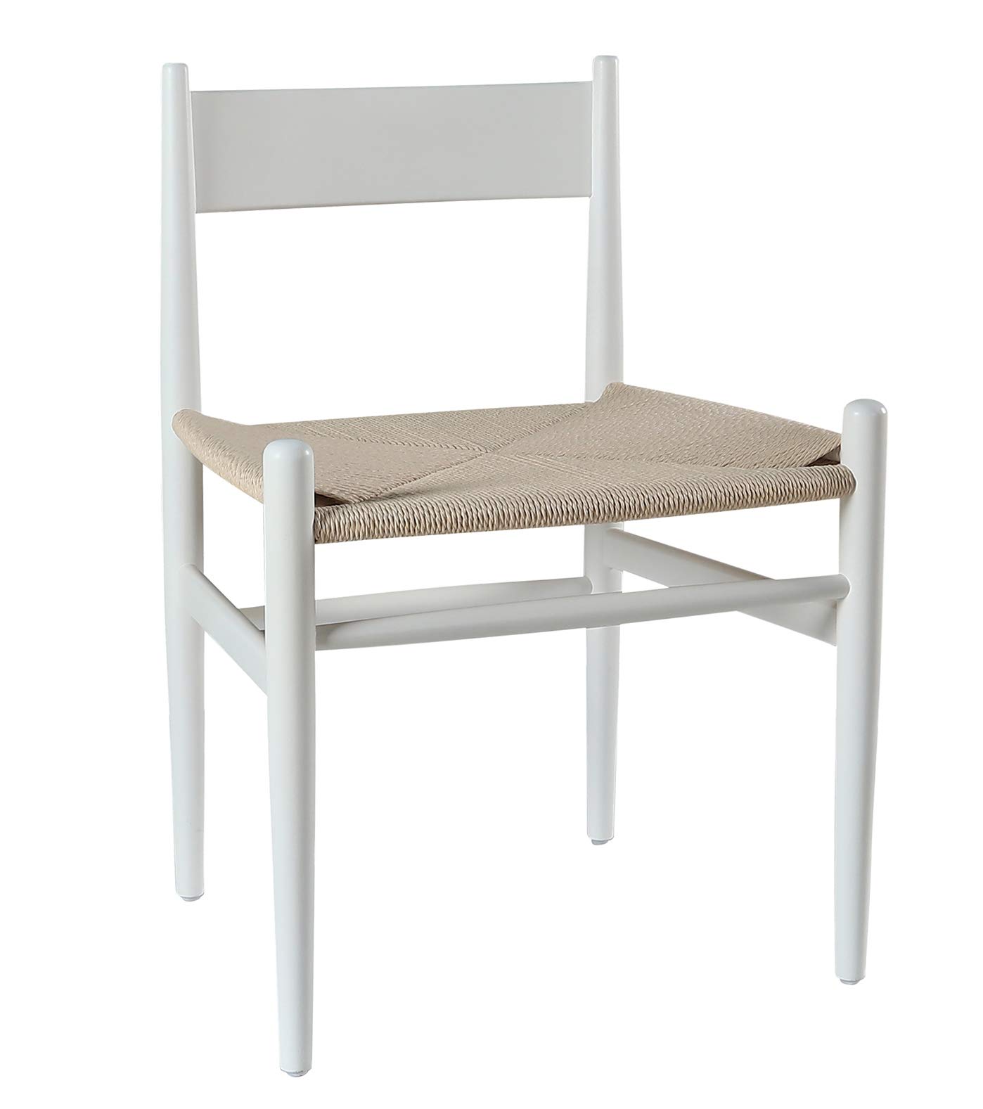 Stone & Beam Hallaway Classic Woven Low-Back Dining Chair, 30" H, Set of 2, White