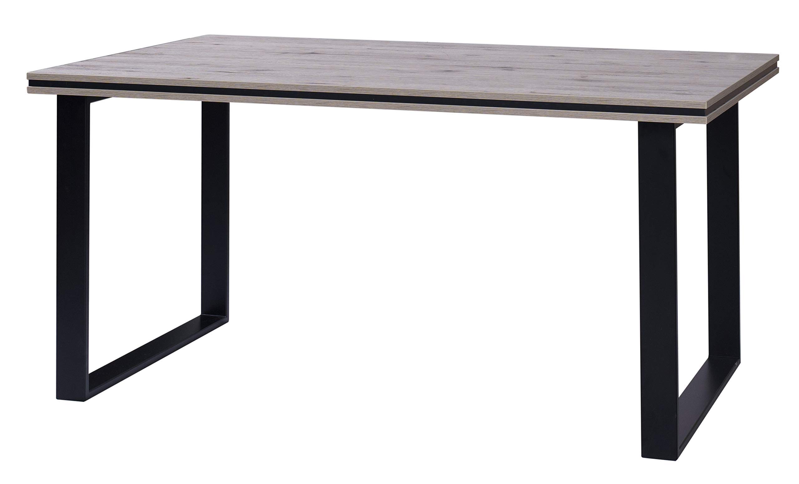 Amazon Brand - Movian Kuban Dining Table, 160 x 78 x 90cm, Brown Oak-Effect Table Top/Black Legs