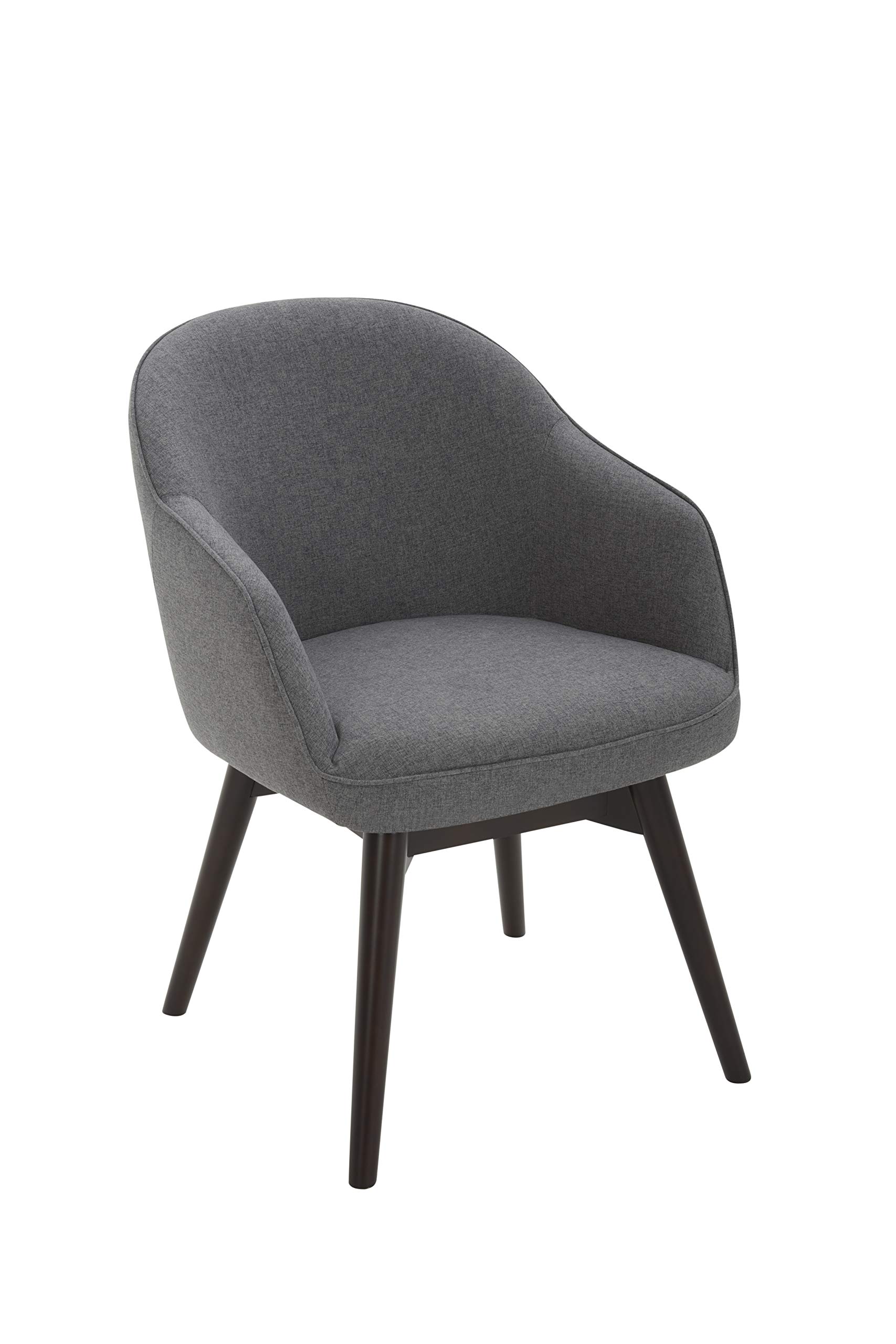 Amazon Brand – Rivet Vern Contemporary Round Back Swivel Dining Chair with Arms, 23"W, Graphite