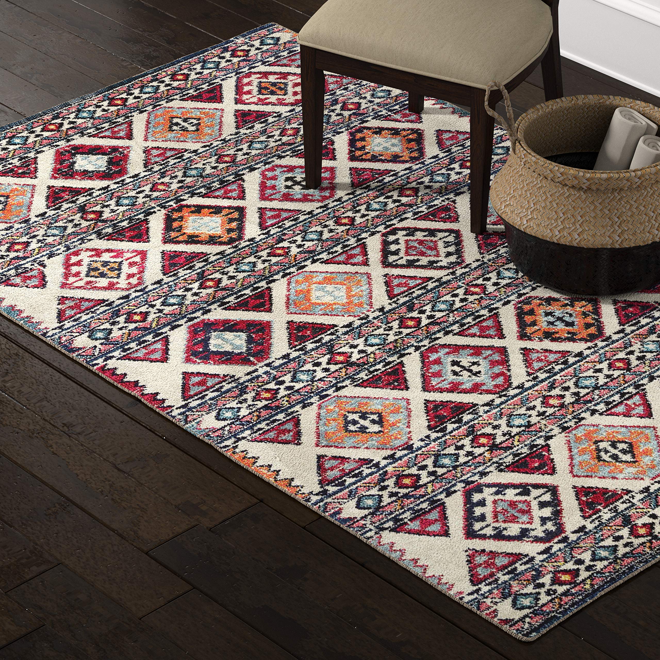 Amazon Brand – Stone & Beam Southwestern Contemporary Area Rug, 5 x 8 Foot, Multi