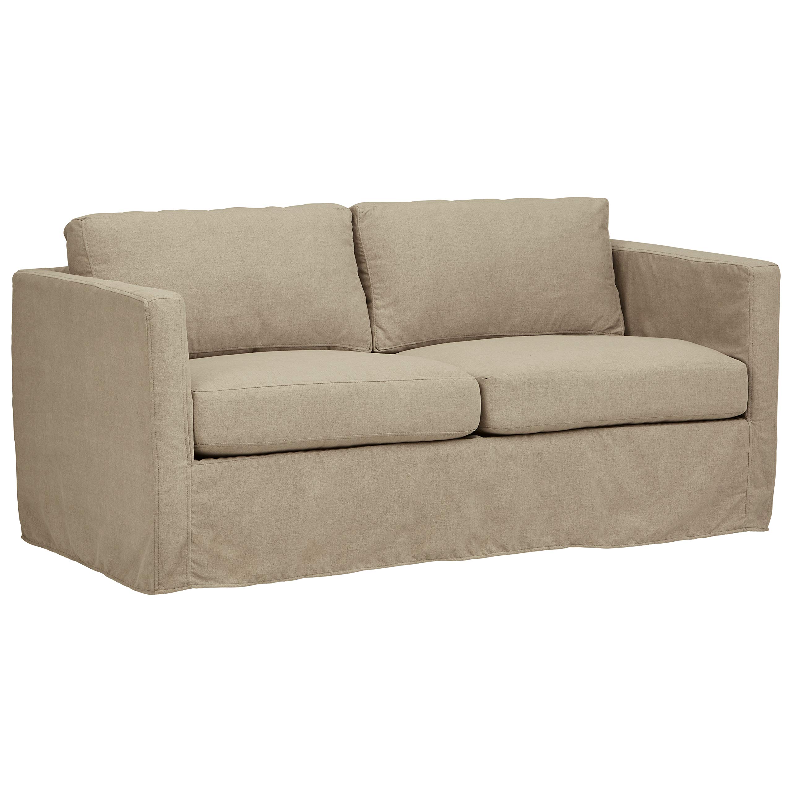 Amazon Brand – Stone & Beam Andover Slipcover Loveseat, 67"W, Dove Fabric