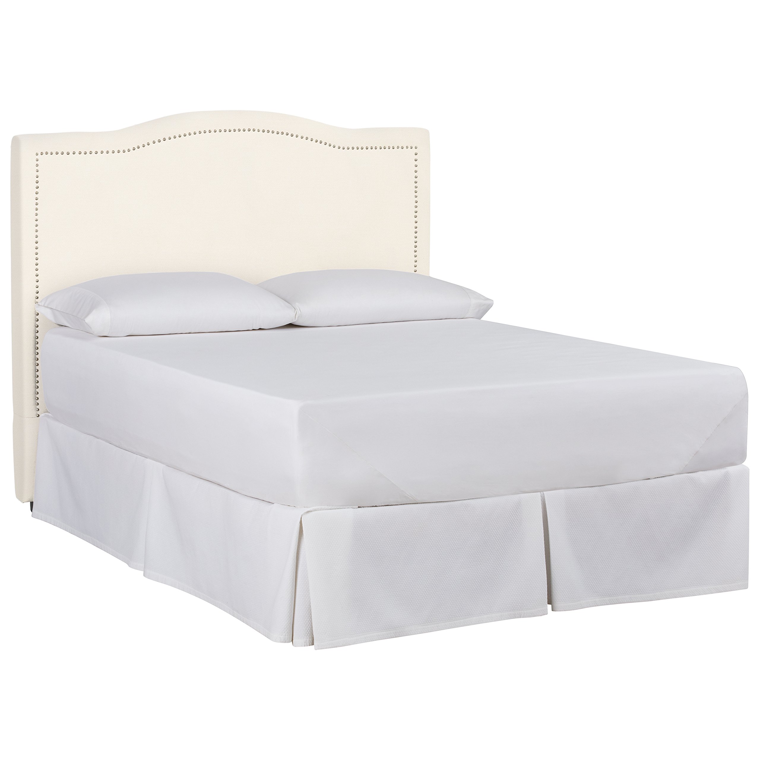 Amazon Brand – Stone & Beam Bridgewater Curved Queen Headboard, 66"W, Classic Cream