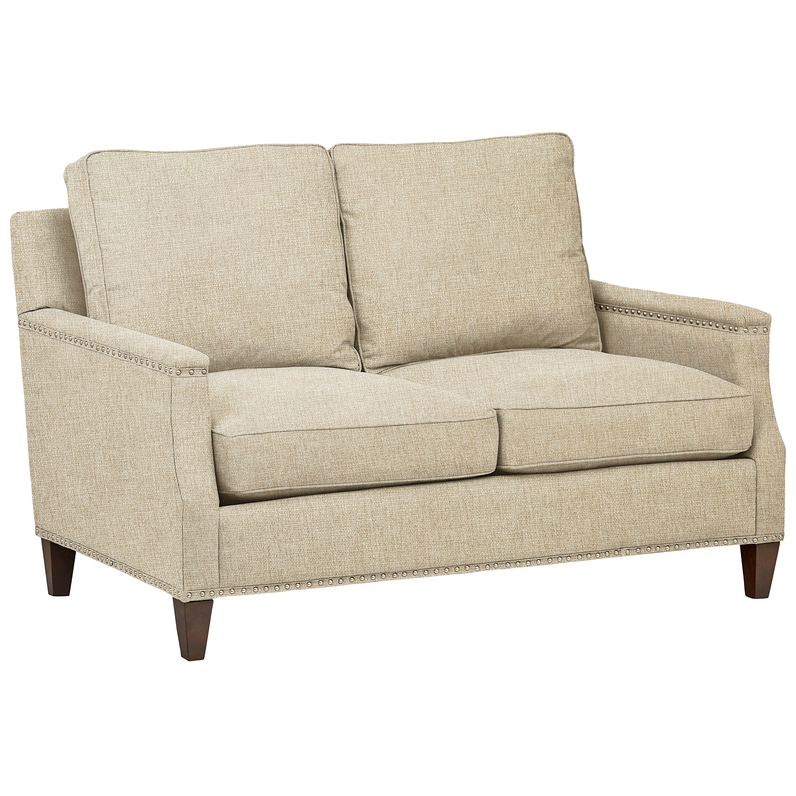 Amazon Brand – Stone & Beam Marin Studded Loveseat, 60"W, Latte