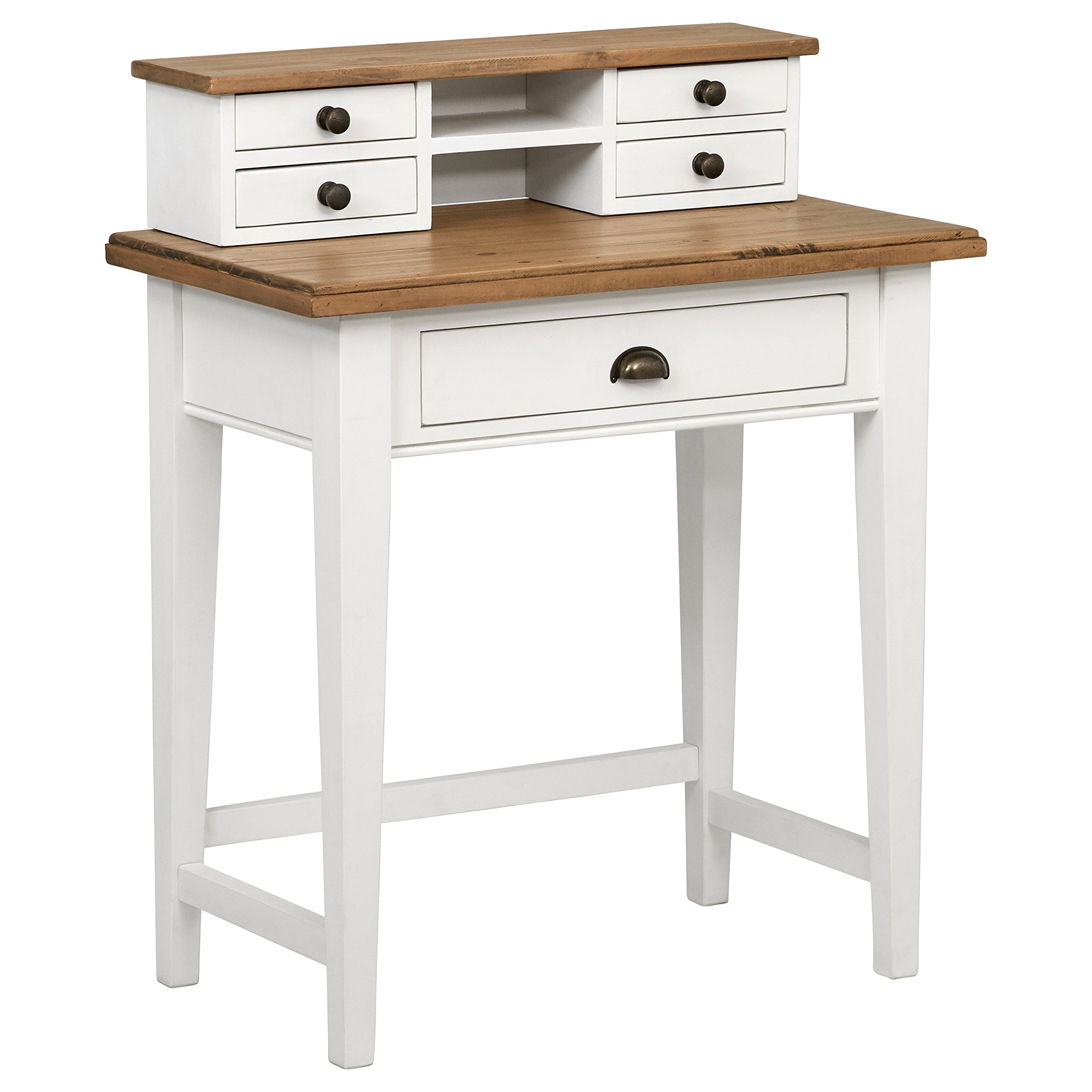 Stone & Beam Fern Hill 5-Drawer Office Desk, 32"W, White and Natural Pine