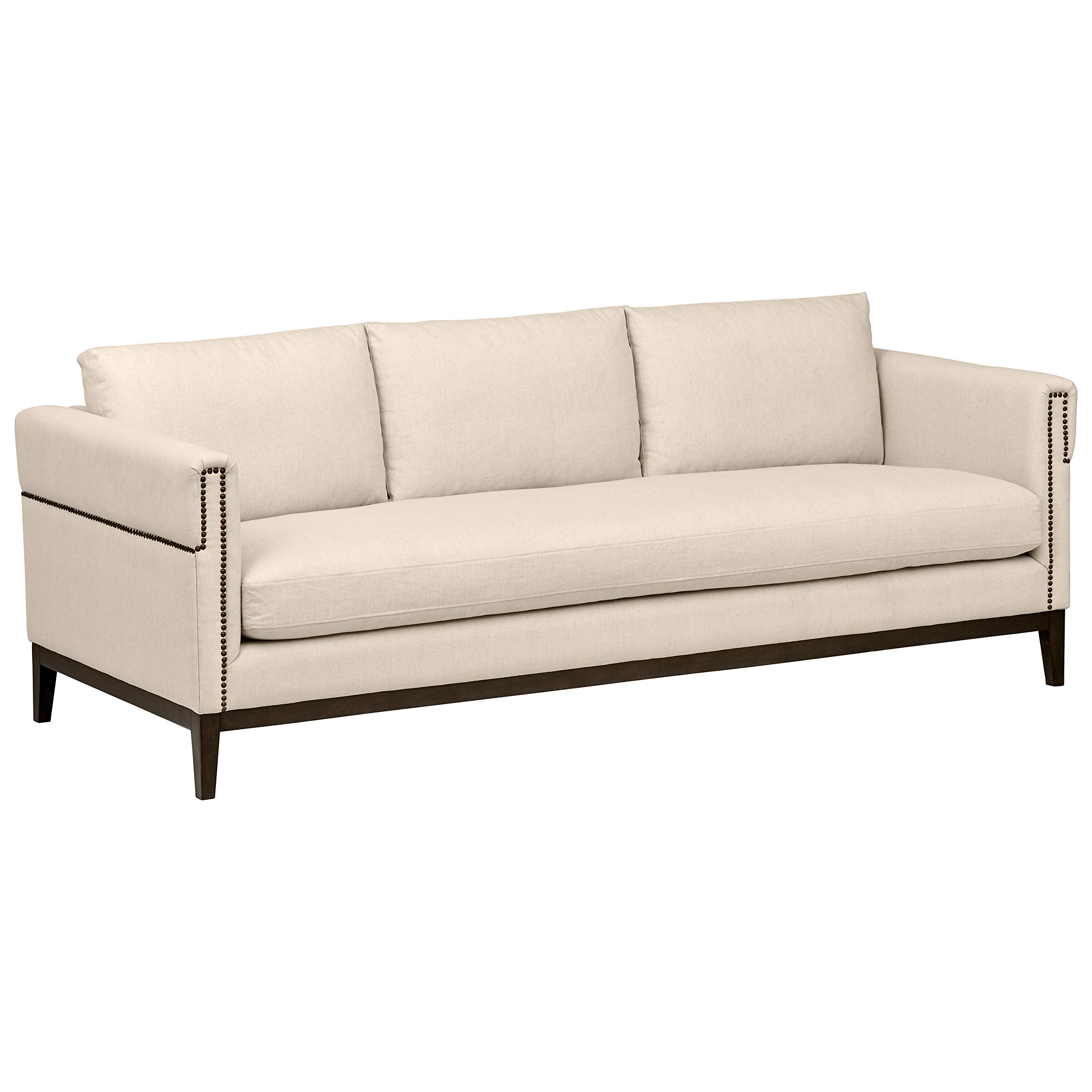 Stone & Beam Westport Modern Nailhead Upholstered Sofa, 87"W, Linen