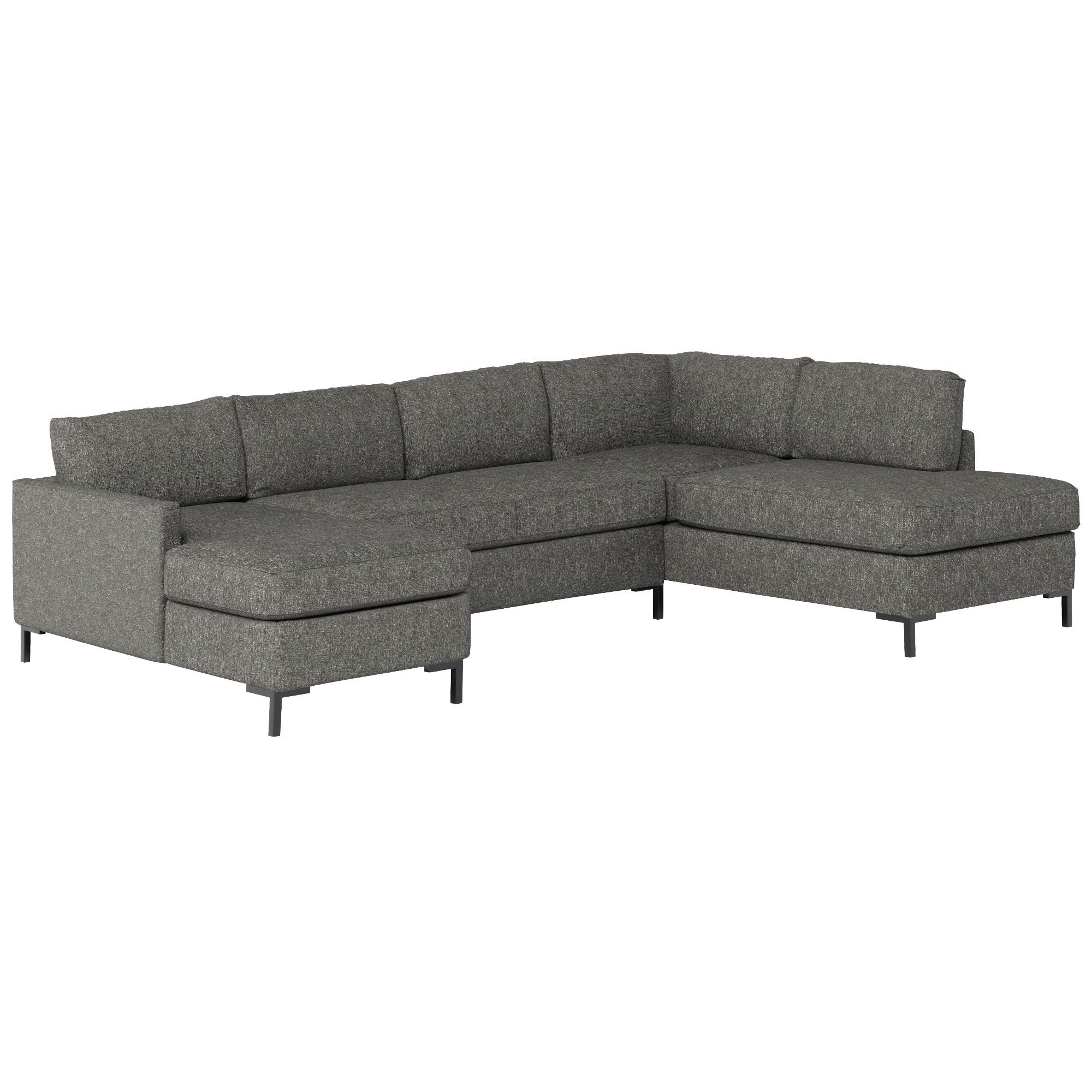 Amazon Brand – Rivet Edgewest Low Back Modern Right U-Sectional, 117"W, Charcoal Grey