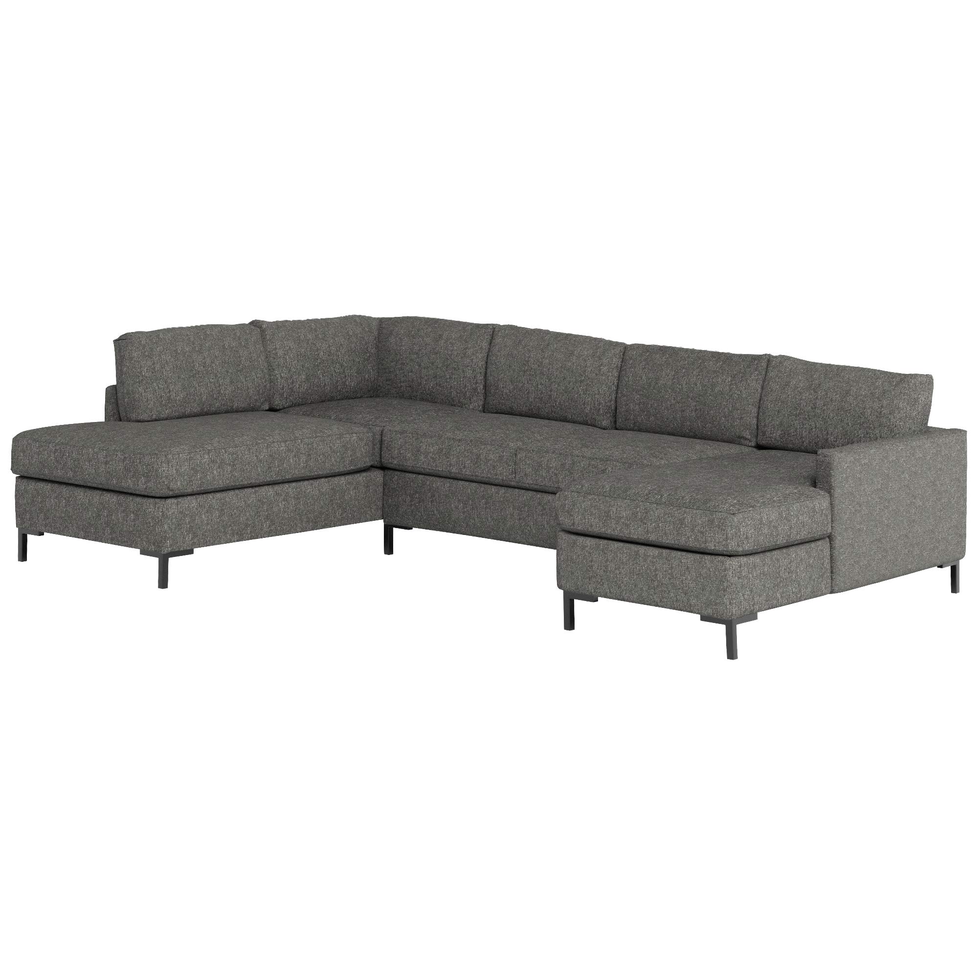 Amazon Brand – Rivet Edgewest Low Back Modern Left U-Sectional, 117"W, Charcoal Grey