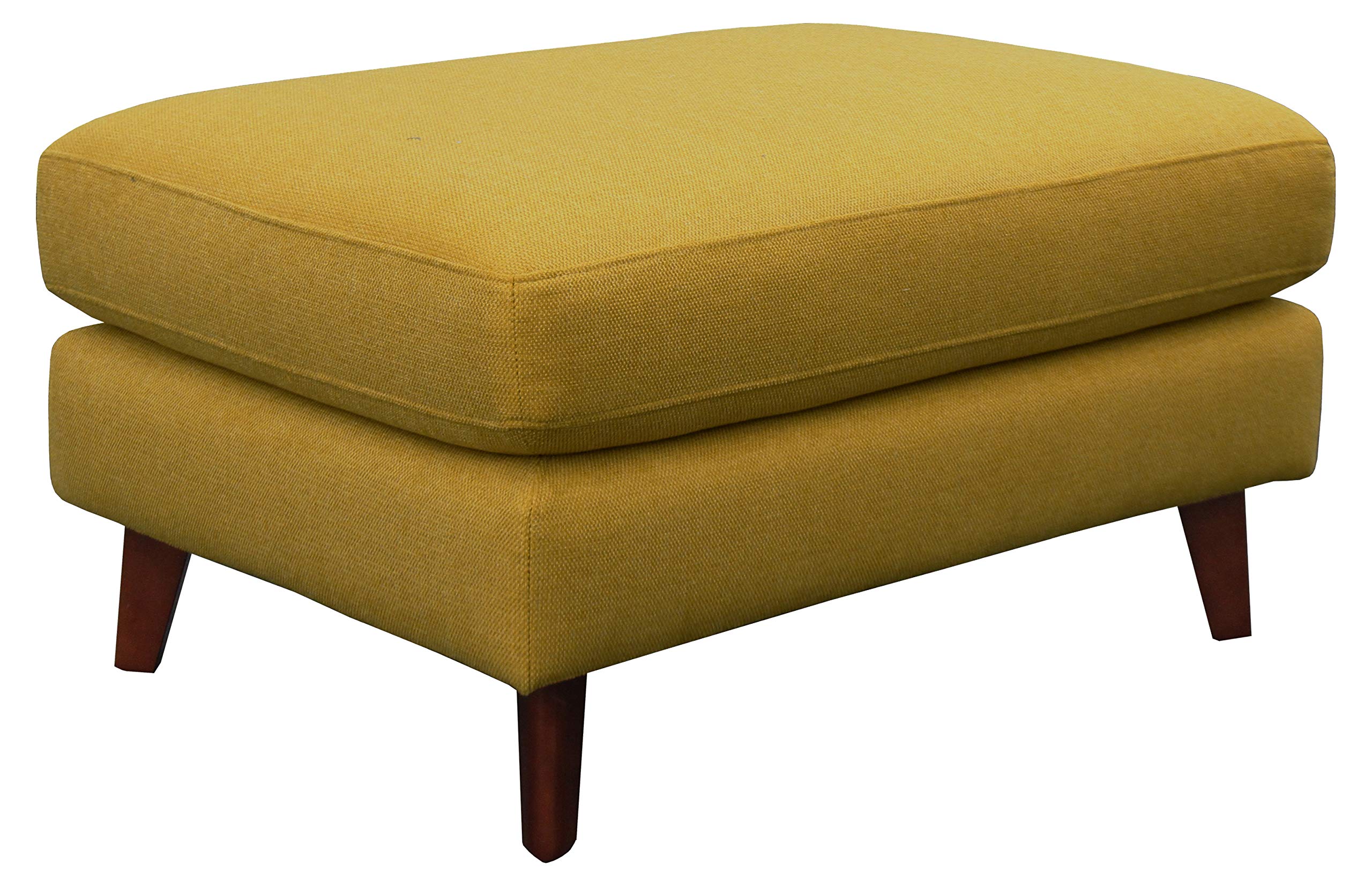Amazon Brand – Rivet Sloane Mid-Century Modern Ottoman with Tapered Legs, 31.9"W, Yellow