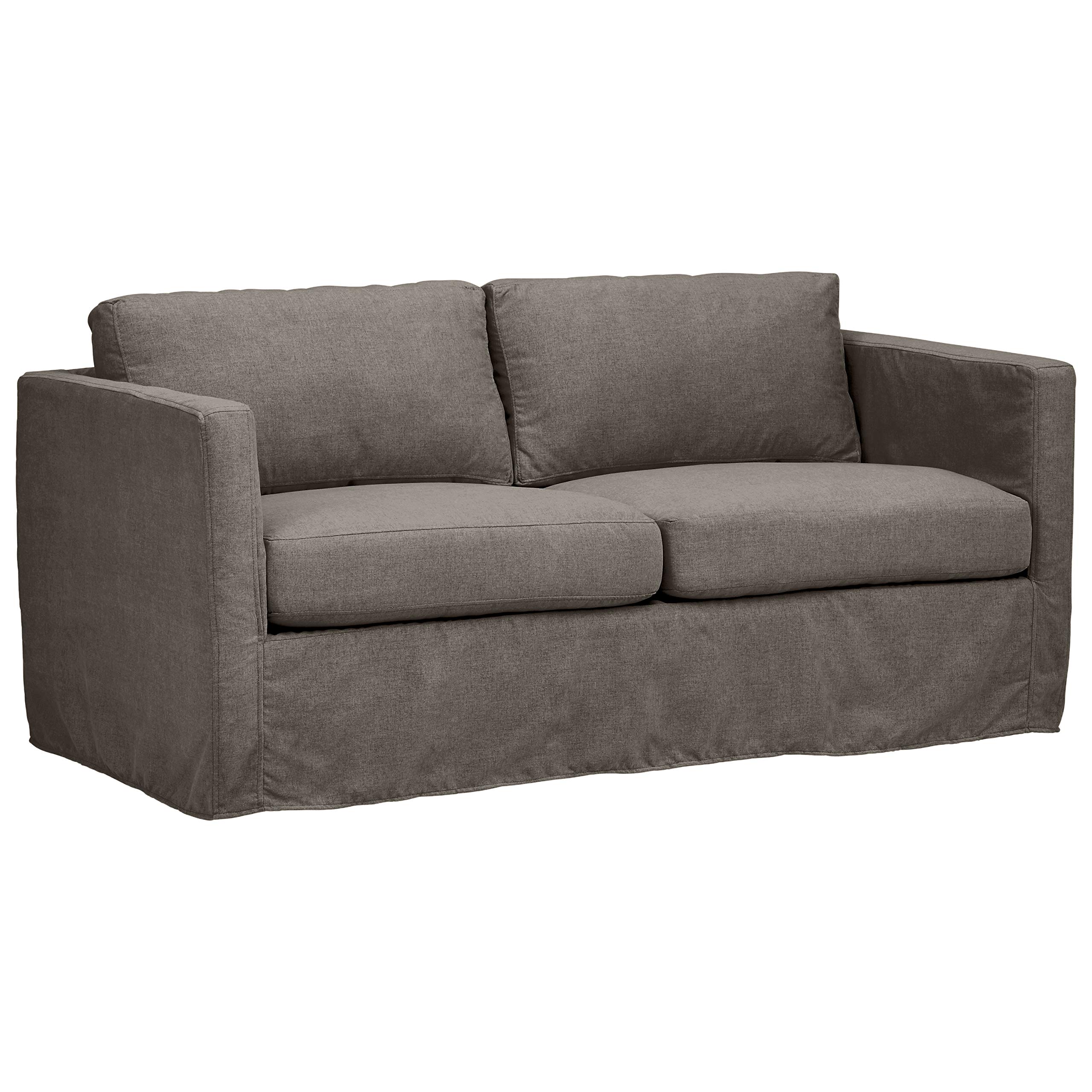 Amazon Brand – Stone & Beam Andover Slipcover Loveseat, 67"W, Stone Fabric