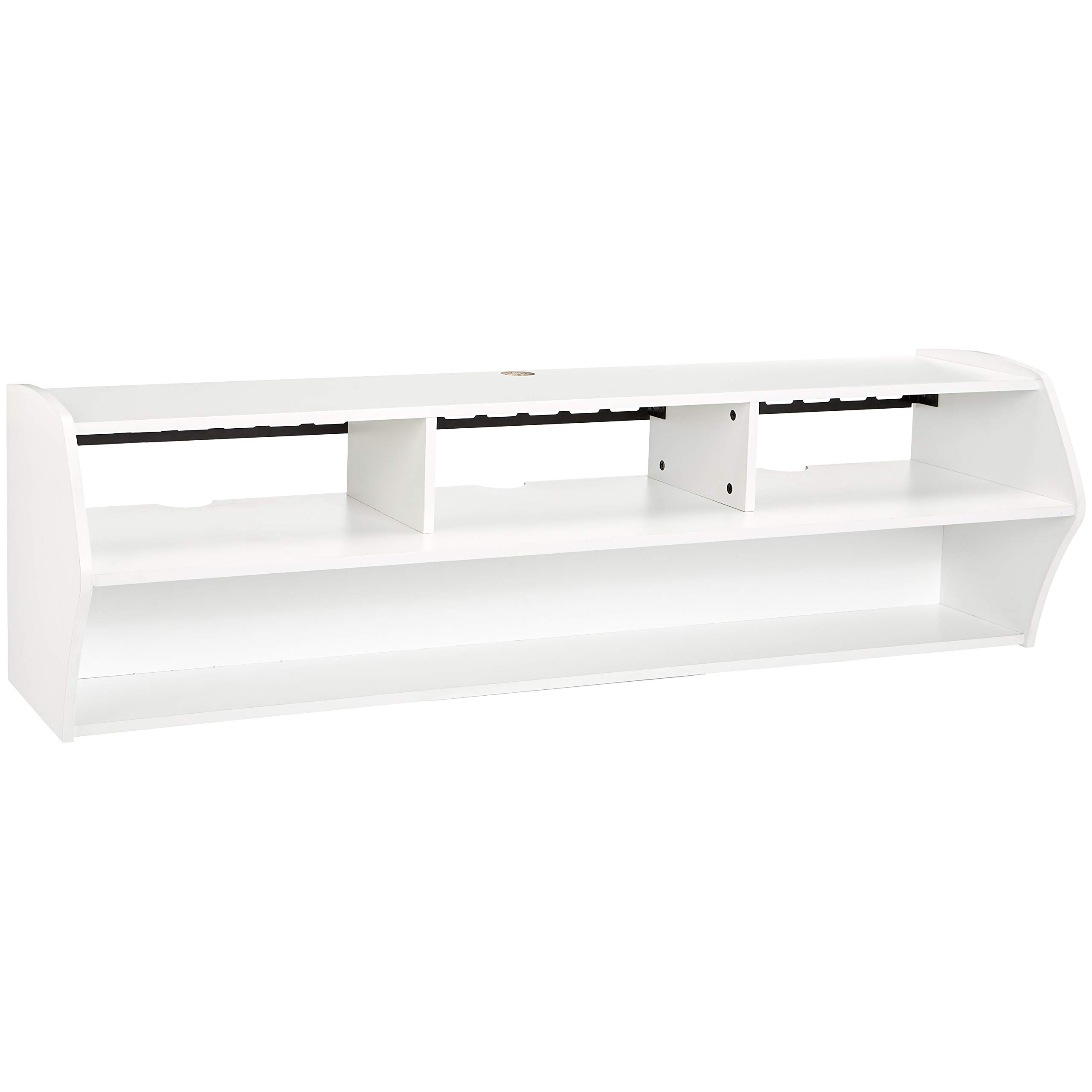 Rockpoint Bisenzio 58-Inch Floating Wall-Mounted TV Stand, Pure White