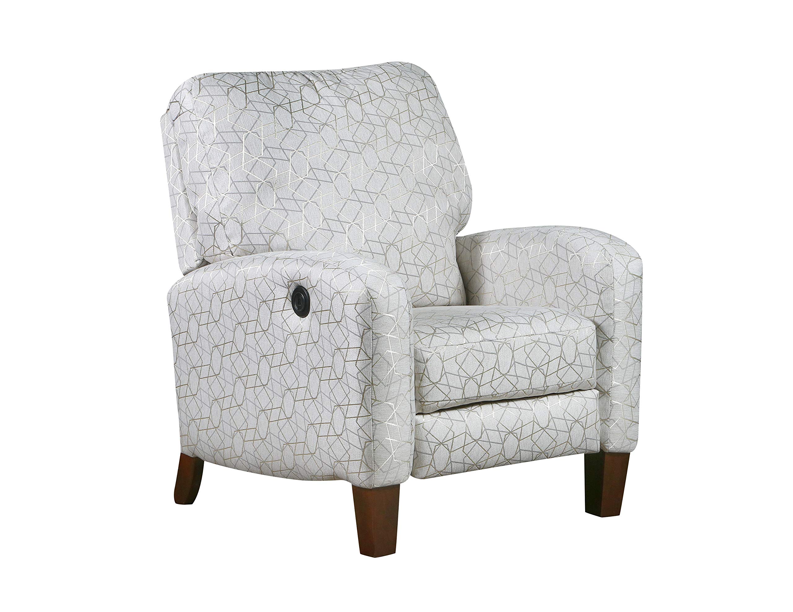 Amazon Brand - Stone & Beam Hampstead Modern Power Recliner Accent Chair with Wood Legs, 30"W, Gray and Gold Geometric