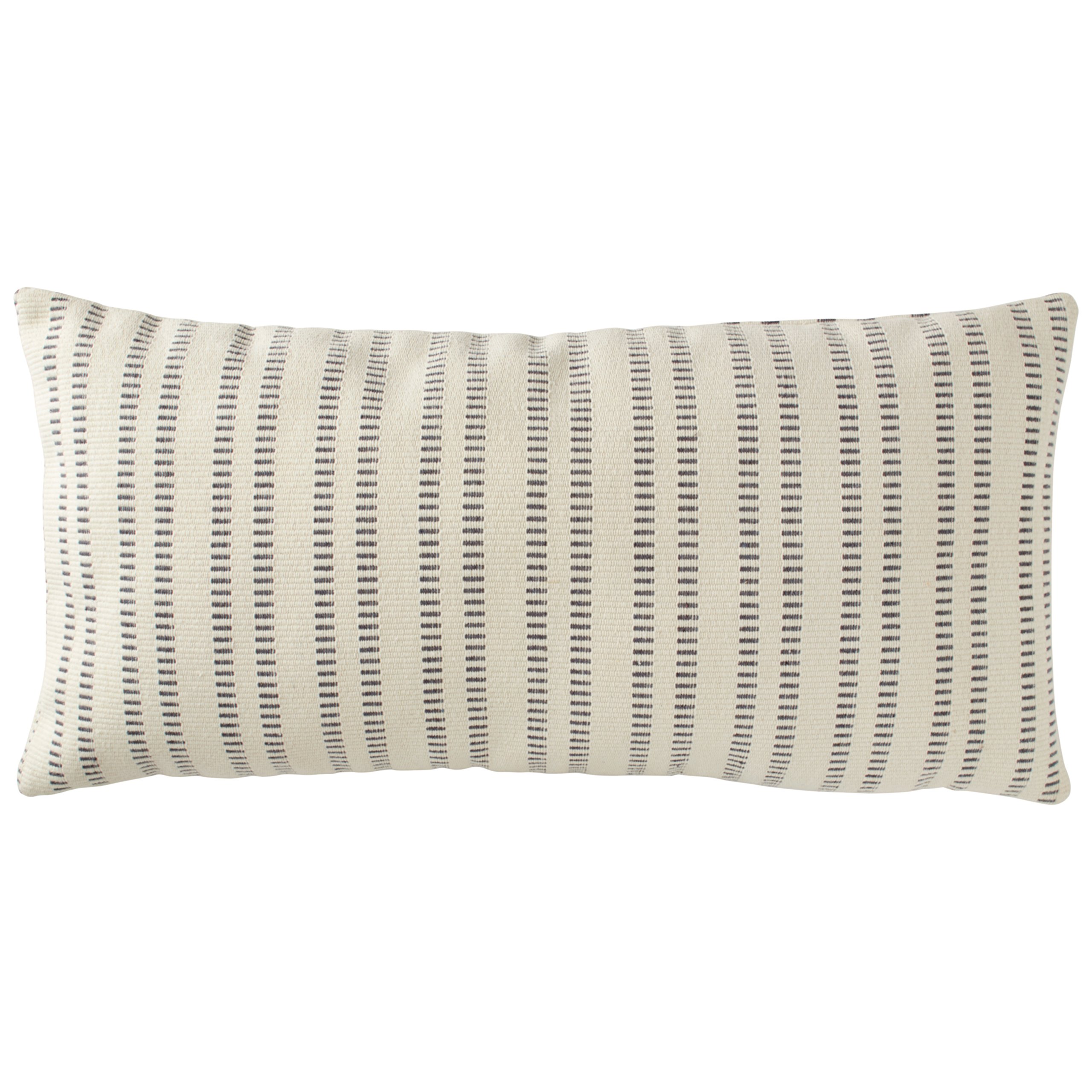 Amazon Brand – Stone & Beam French Laundry Stripe Decorative Throw Pillow, 12" x 24", Ivory, Grey