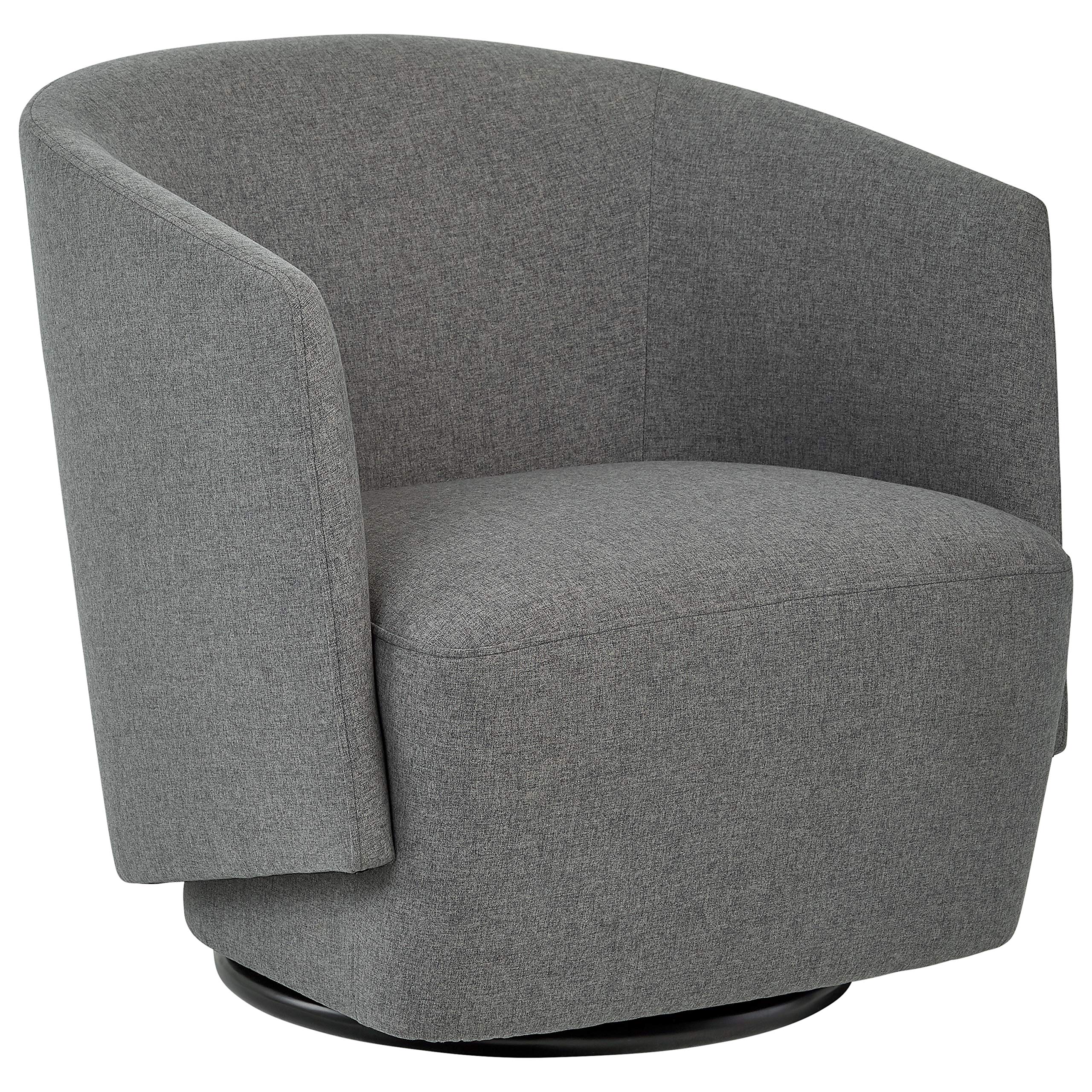 Amazon Brand – Rivet Coen Contemporary Modern Upholstered Accent Swivel Chair, 30"W, Charcoal