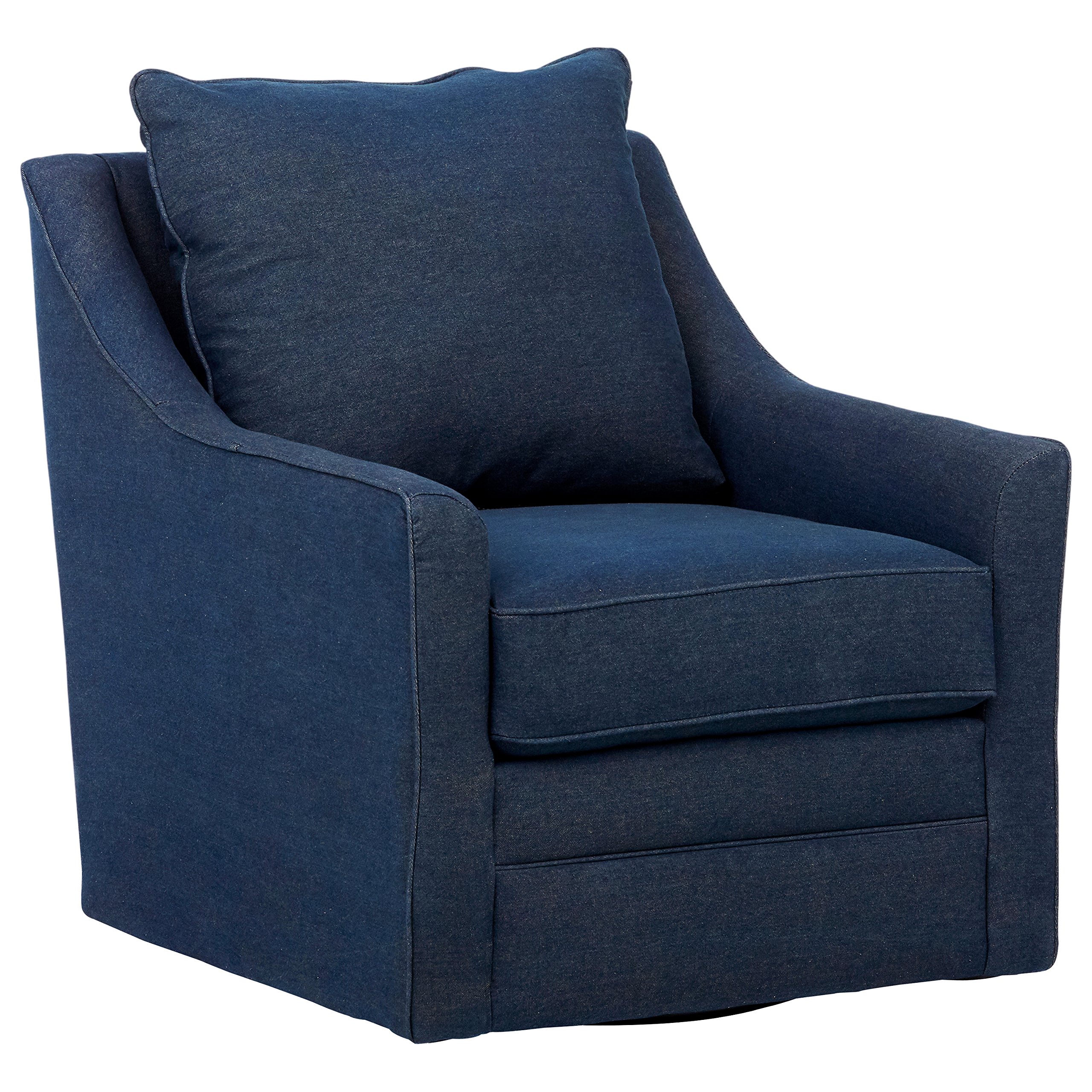 Amazon Brand – Stone & Beam Larkin Living Room Accent Swivel Chair, 30"W, Melrose Blue