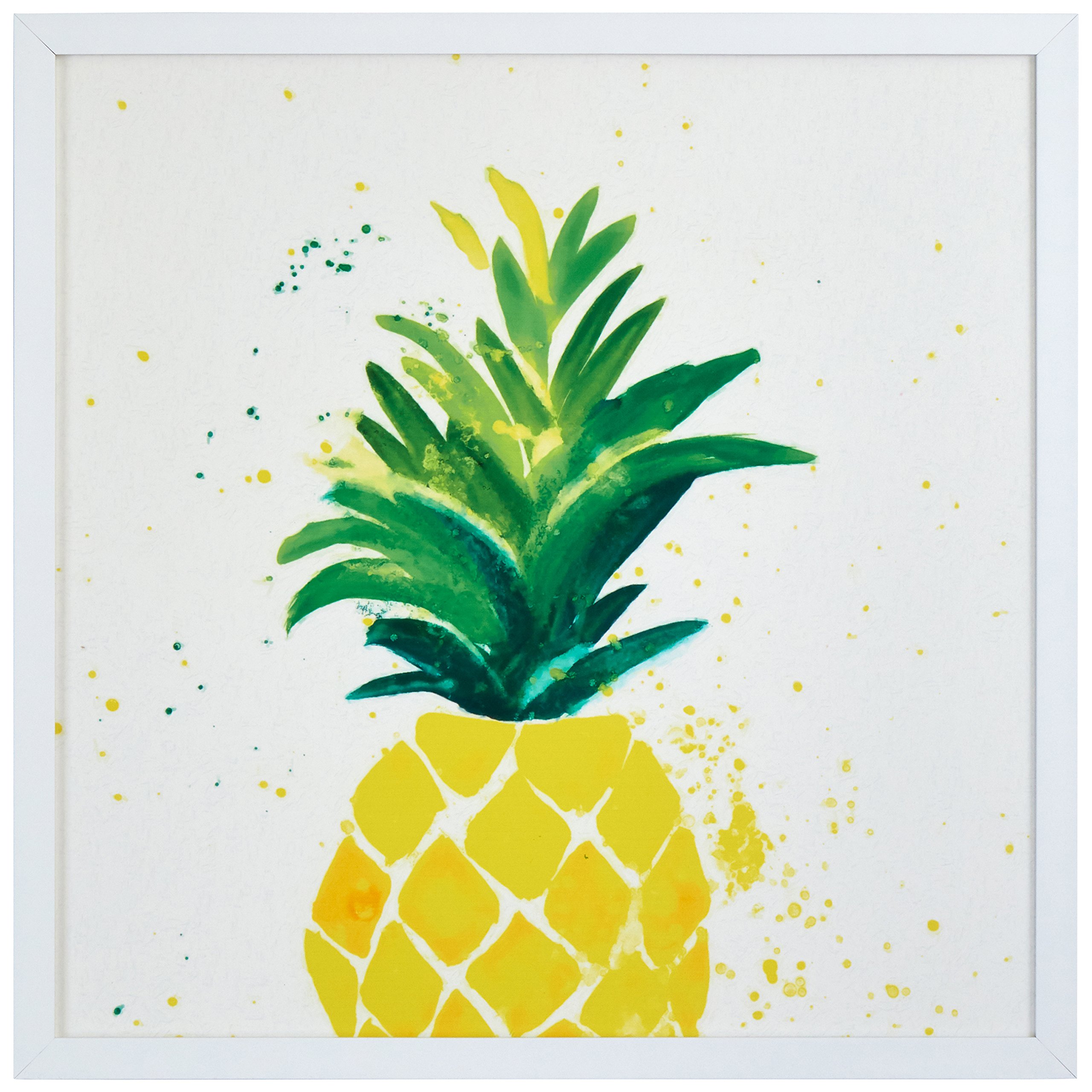 Amazon Brand – Rivet Pineapple Speck Print in White Wood Frame, 30" x 30"