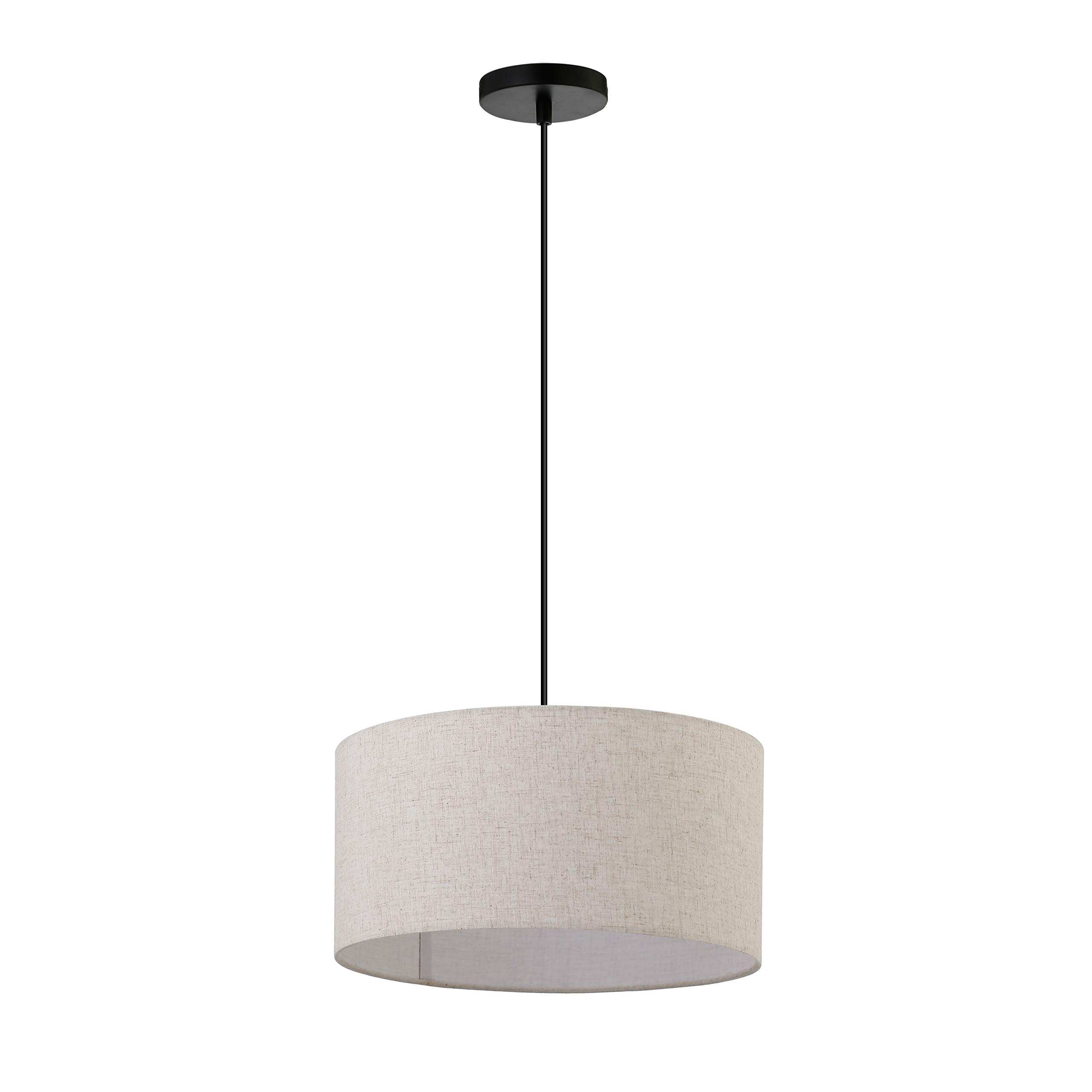 Amazon Basics Pendant Lamp - 15.7" x 15.7" x 60", Matte Black