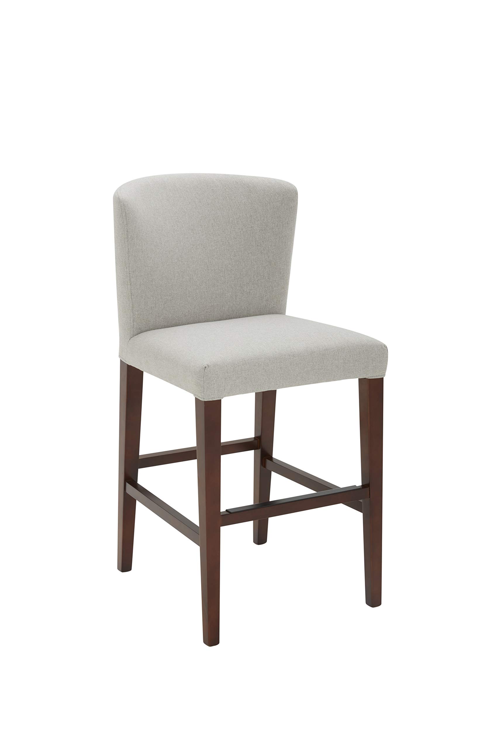 Amazon Brand – Rivet Eli Modern Curved-Back Counter-Height Barstool, 38.2"H, Silver