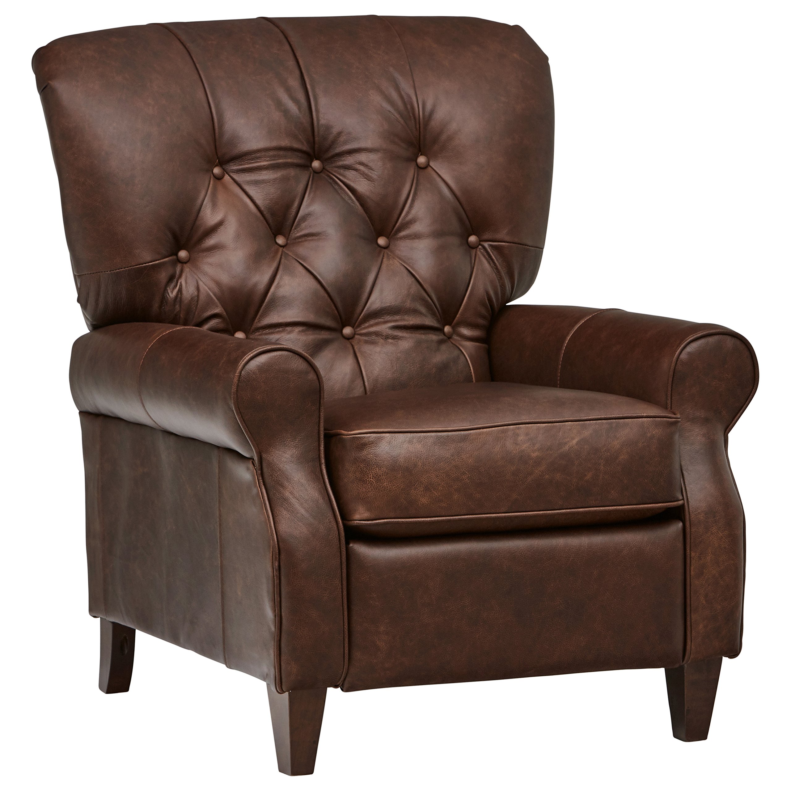 Amazon Brand – Stone & Beam Appleton Farmhouse Leather Recliner, 35"W, Brown Leather