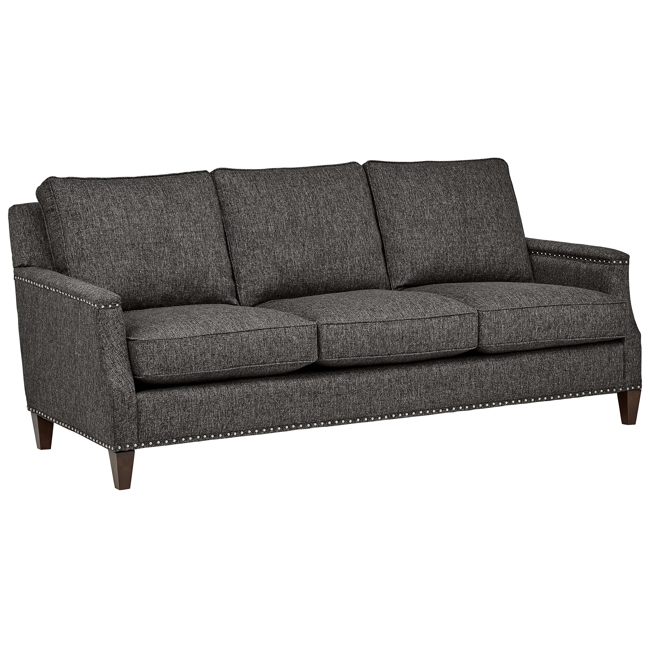 Amazon Brand – Stone & Beam Marin Nailhead Studded Sofa Couch, 87"W, Charcoal