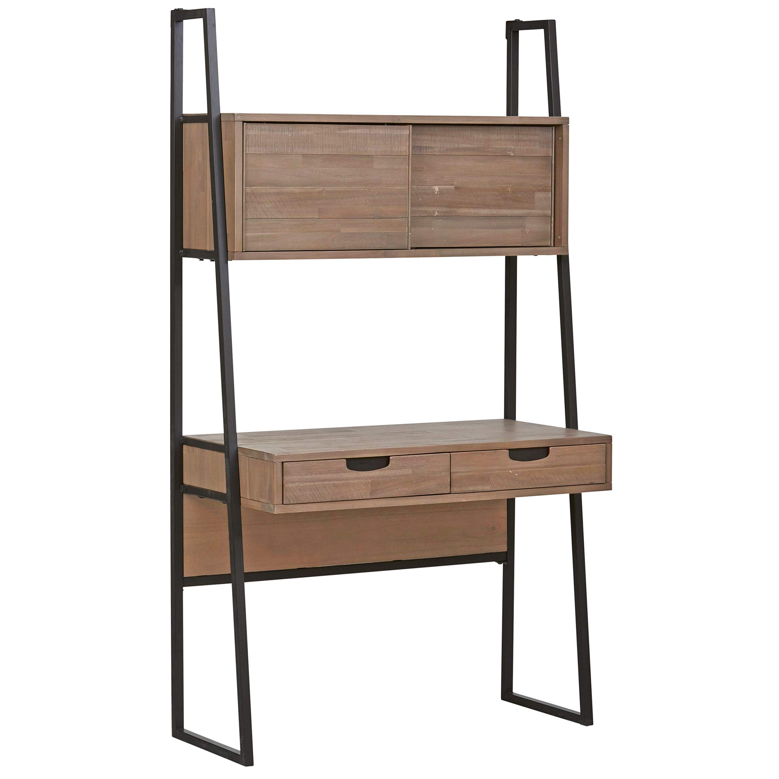 Amazon Brand – Rivet Roxmere Modern Storage Office Computer Desk, 39.4"W, Sandblast Gray