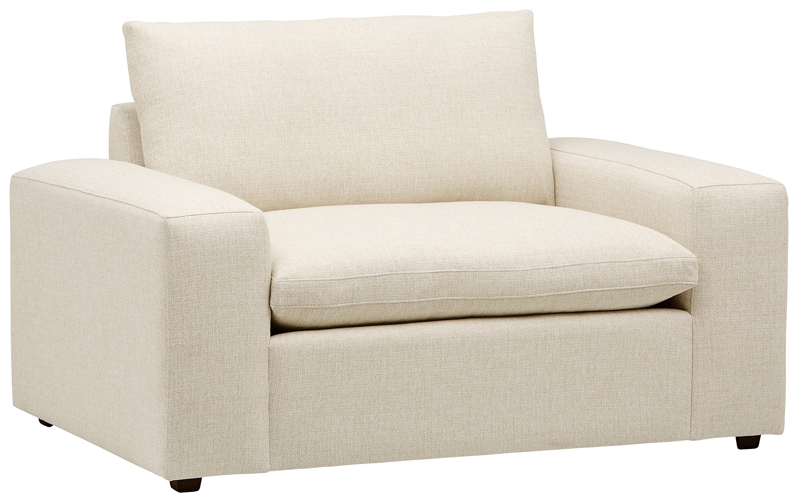 Amazon Brand – Stone & Beam Hoffman Down-Filled Performance Fabric Oversized Arm Chair, 59"W, Ecru