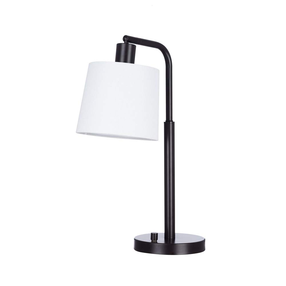 Amazon Brand – Ravenna Home Traditional Metal Downbridge Desk Lamp with Adjustable Shade, LED Bulb Included, 19.25"H, Dark Bronze