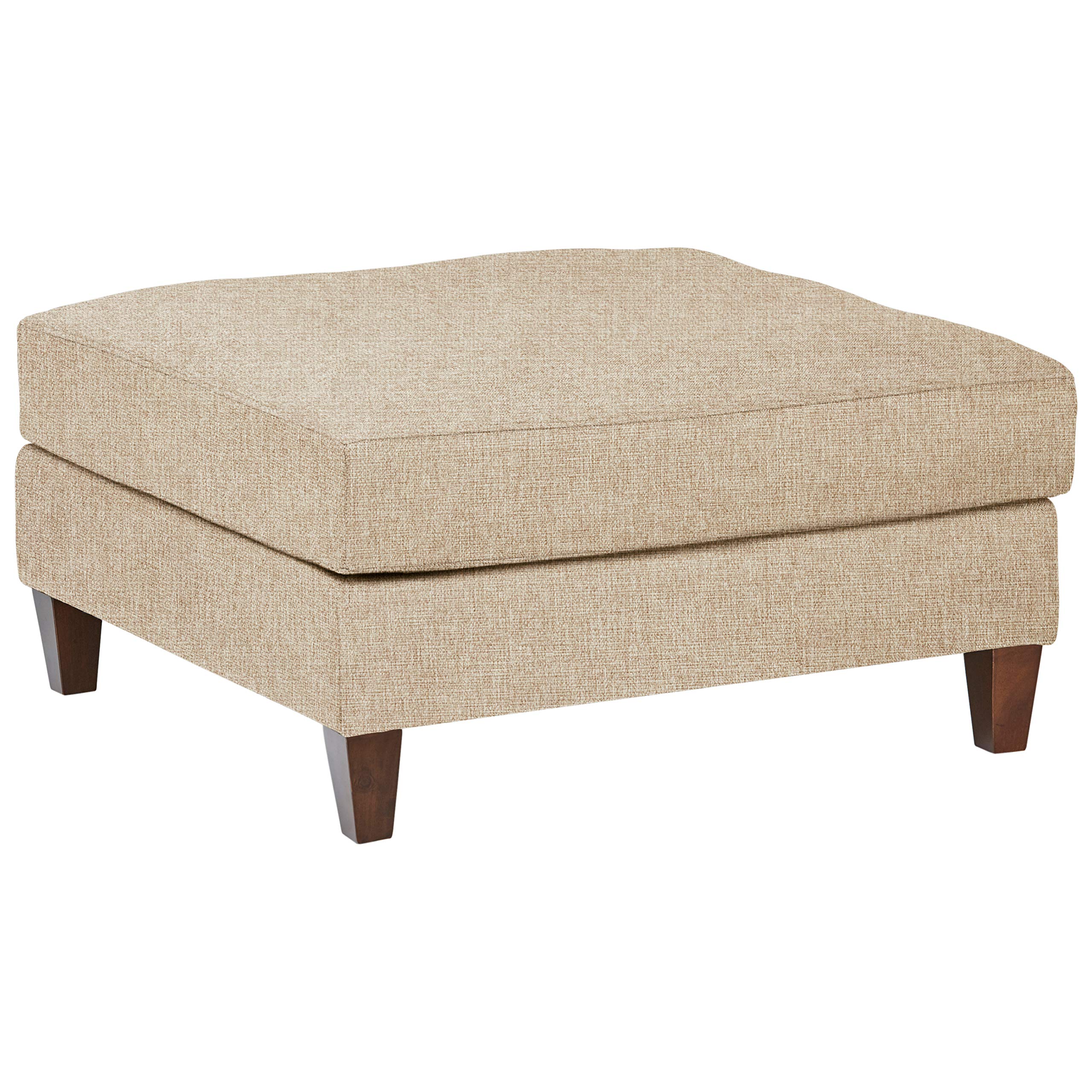 Amazon Brand – Stone & Beam Andover Modern Square Ottoman, 33"W, Dark Tan