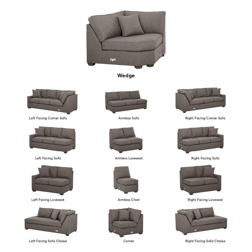 Amazon Brand – Stone & Beam Bagley Sectional Component, Wedge, Fabric, 67"W, Stone