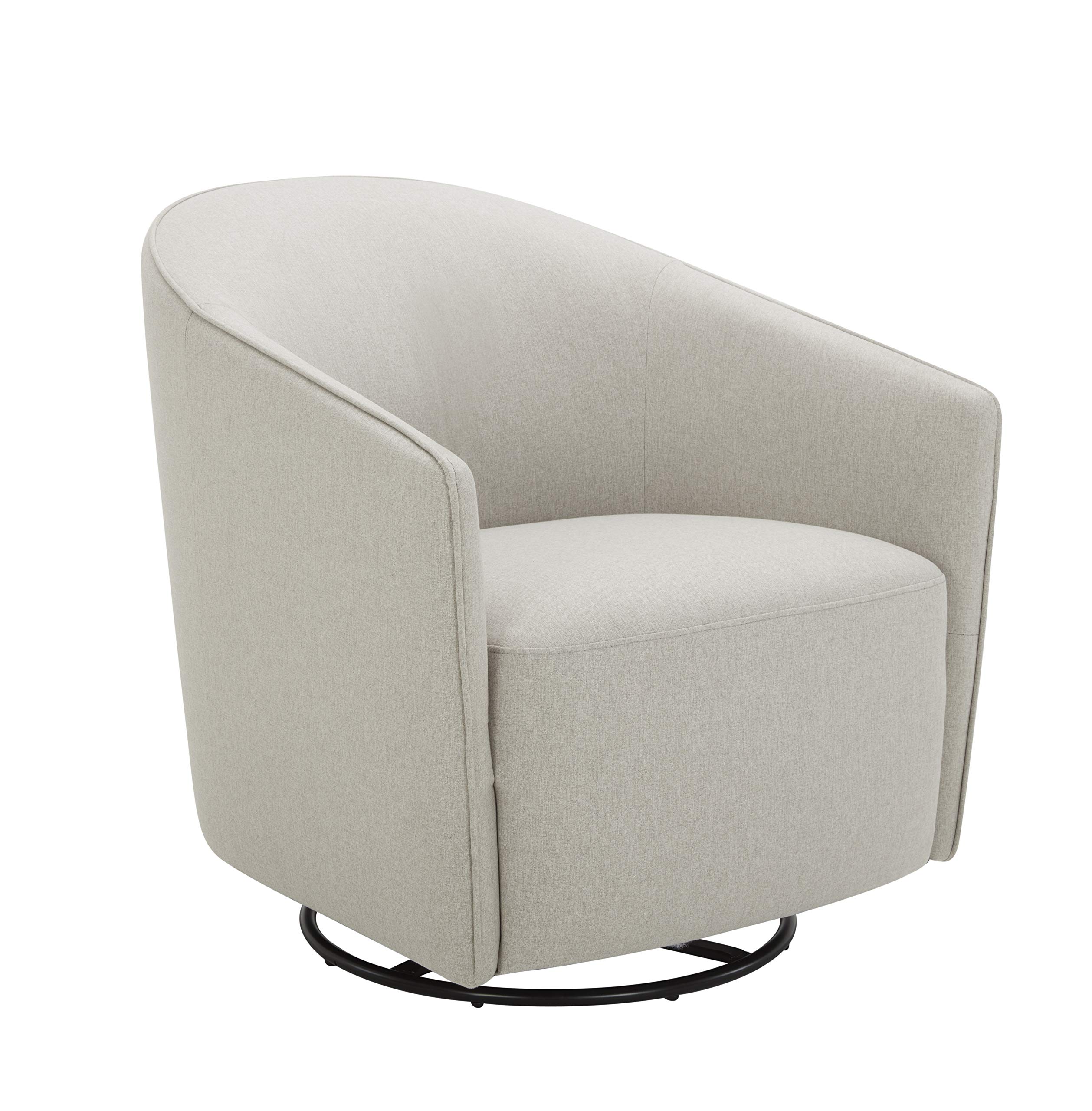 Amazon Brand – Rivet Stowell Modern Low-Profile Glider Chair with Sloping Back and Arms, 29.5"W, Sunday Silver
