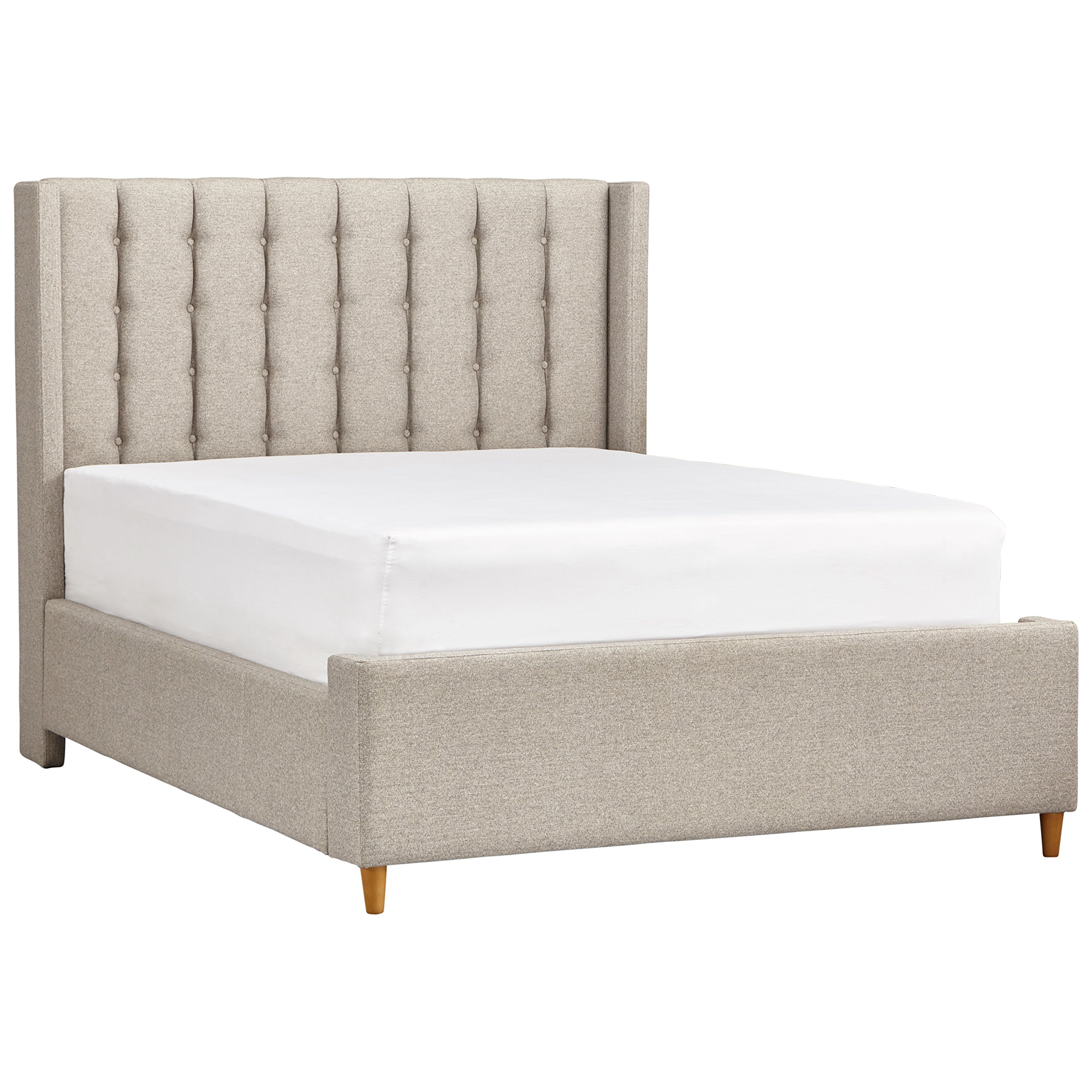 Amazon Brand – Rivet Payton Mid-Century Modern Tufted King Bed with Headboard, 82" W, Natural
