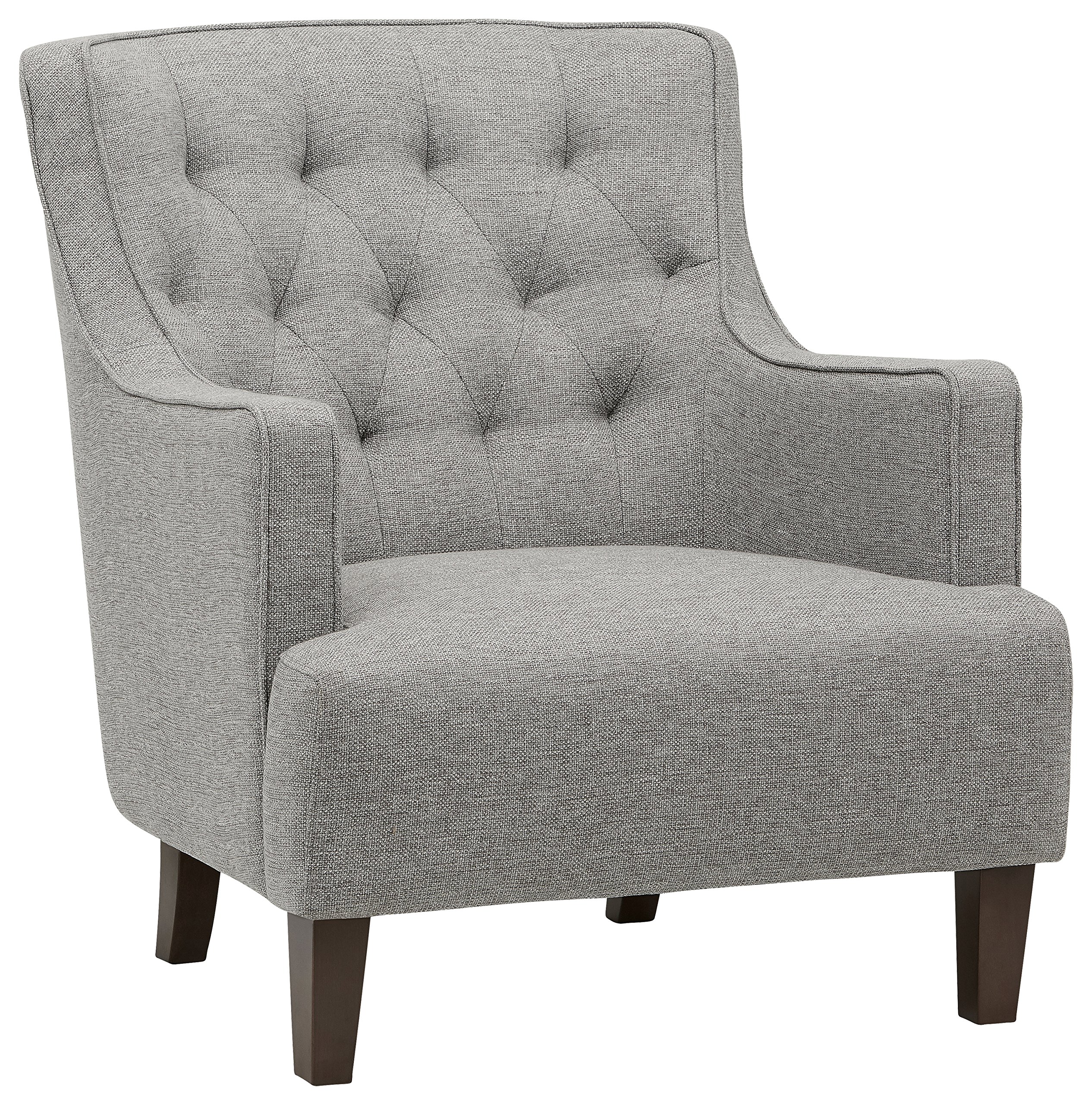 Amazon Brand – Stone & Beam Decatur Modern Tufted Wingback Living Room Accent Chair, 32.3"W, Silver