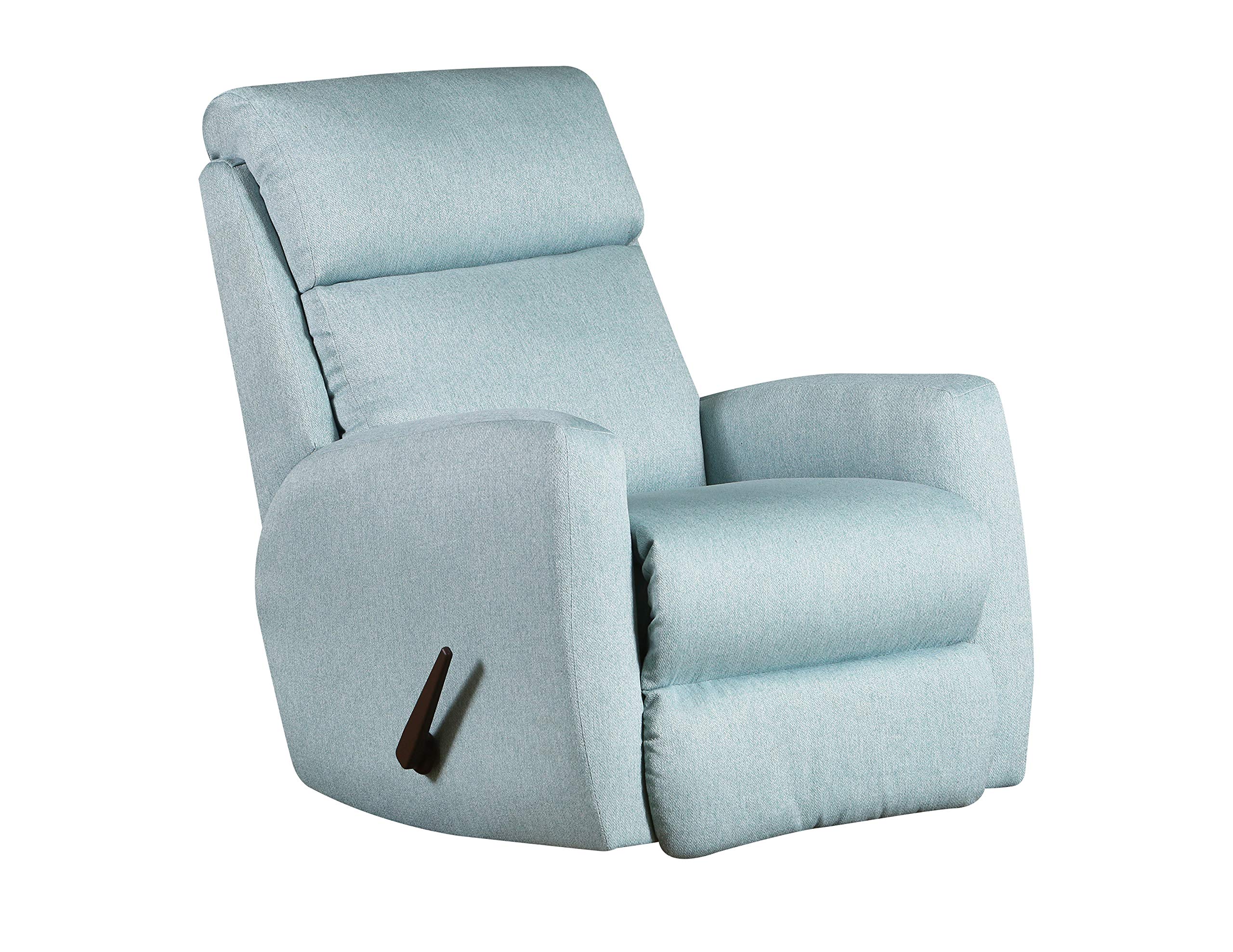 Ravenna Home Breckenridge Upholstered Rocking Recliner Chair with Swivel, 37"W, Steel Blue