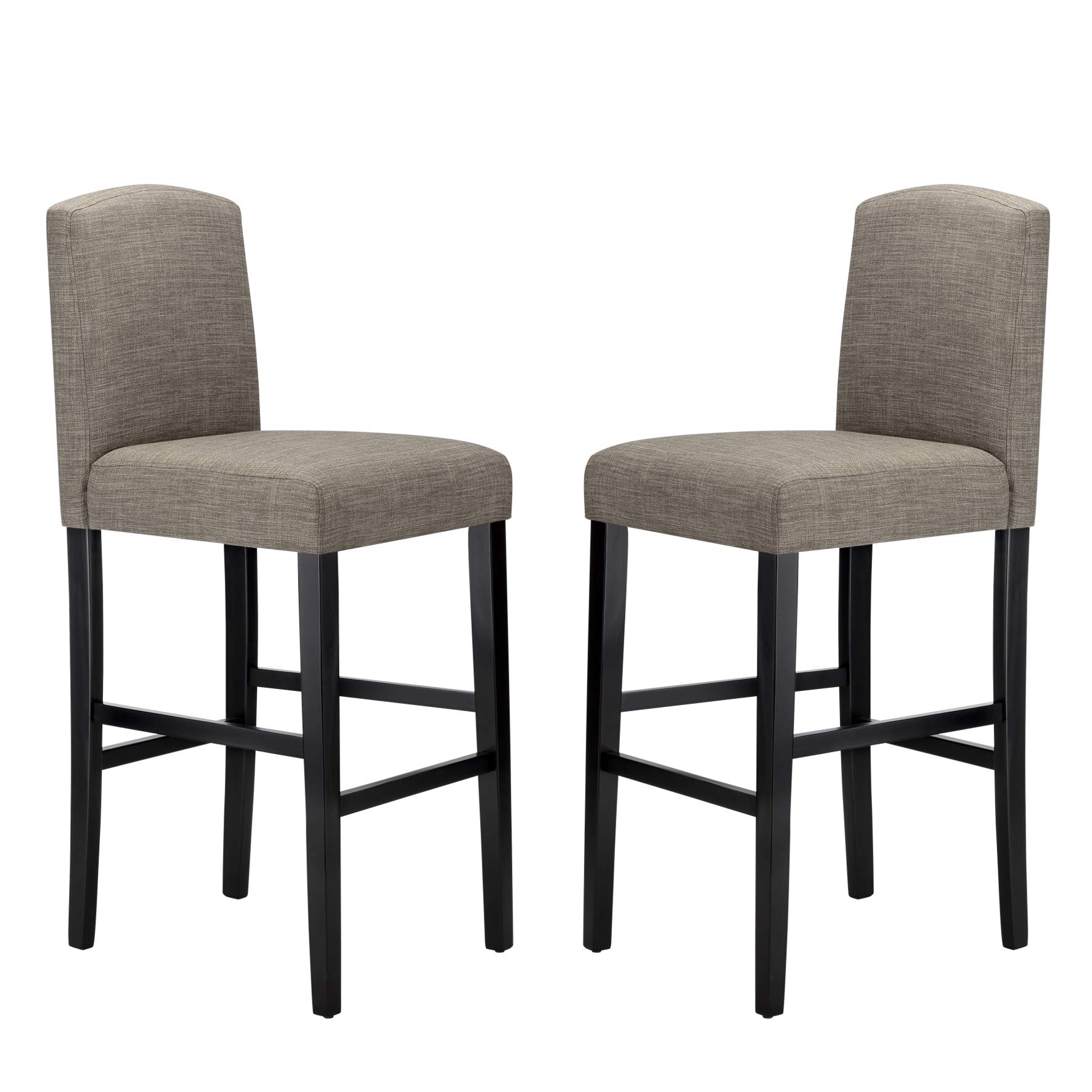 Amazon Brand – Ravenna Home Modern Bar Stool with Back, 44 Inch Height, Grey, Set of 2