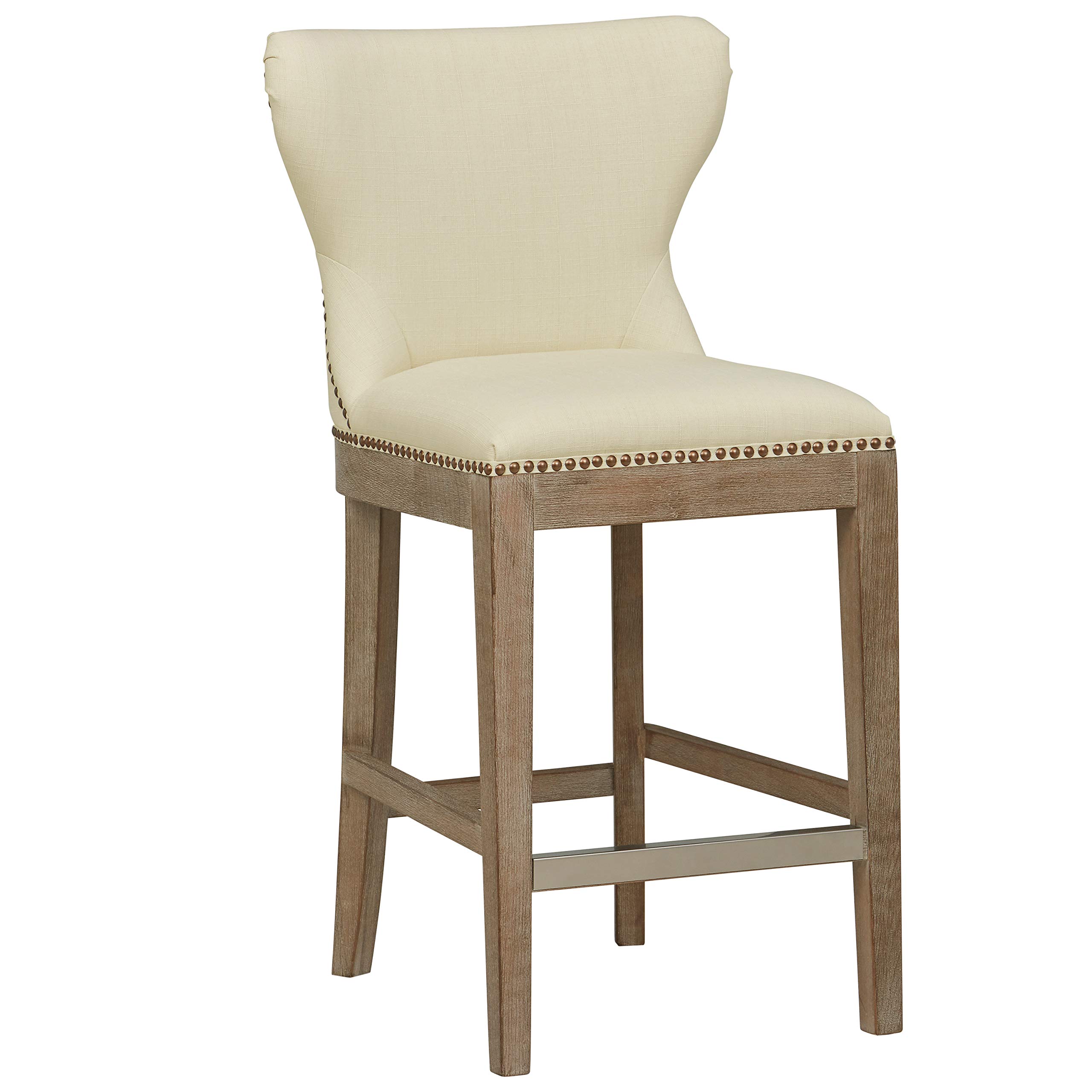 Amazon Brand – Stone & Beam Kinsley Kitchen Counter Height Stool, 38"H, Ivory