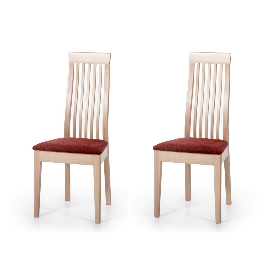 Alcove - Hayes Helena - Set of 2 solid wood armchairs with upholstered seat, lacquered beech