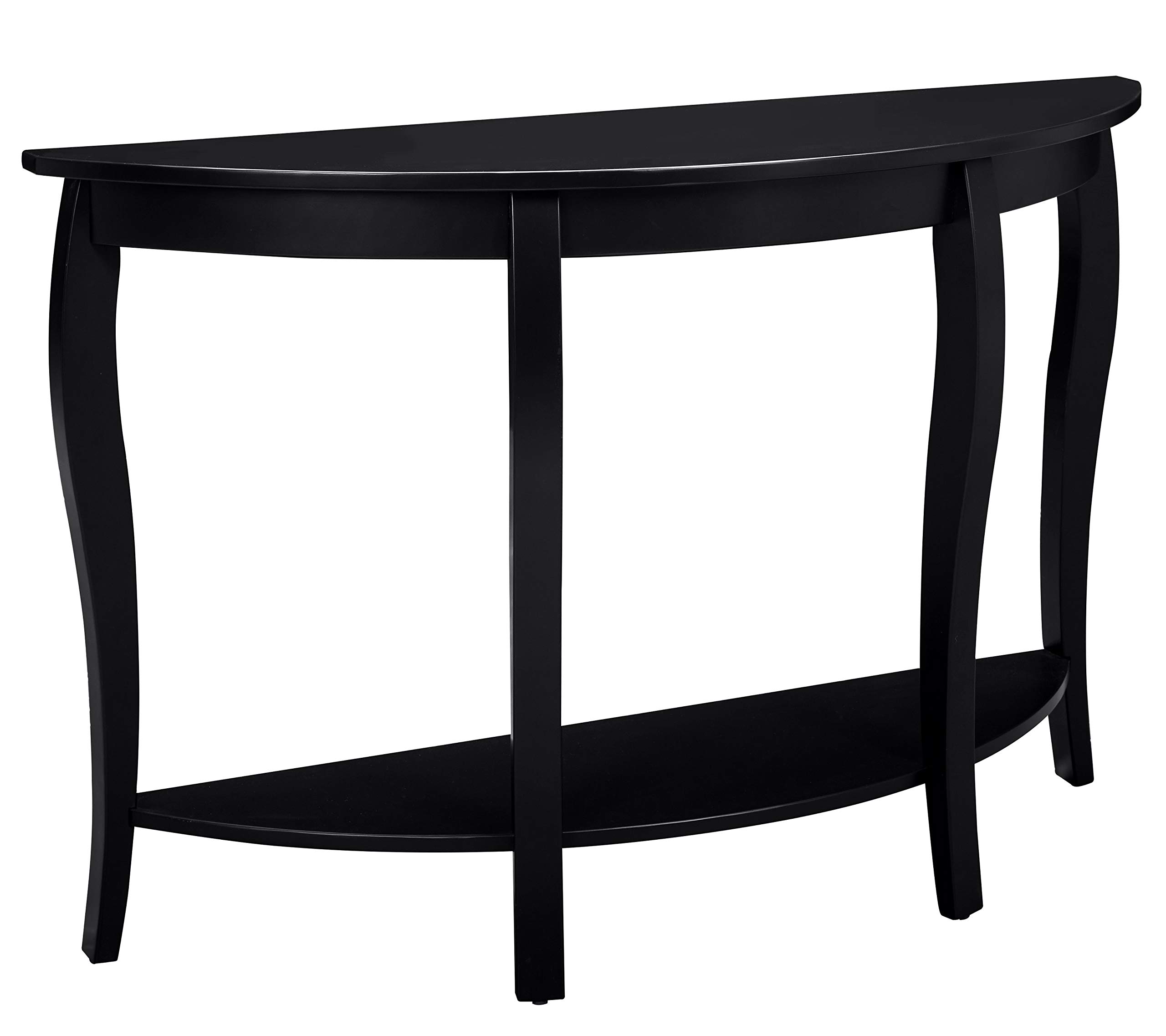 Amazon Brand – Ravenna Home Anne Marie Round Wood Shelf Storage Curved Leg Entry Console Table, 48"W, Black
