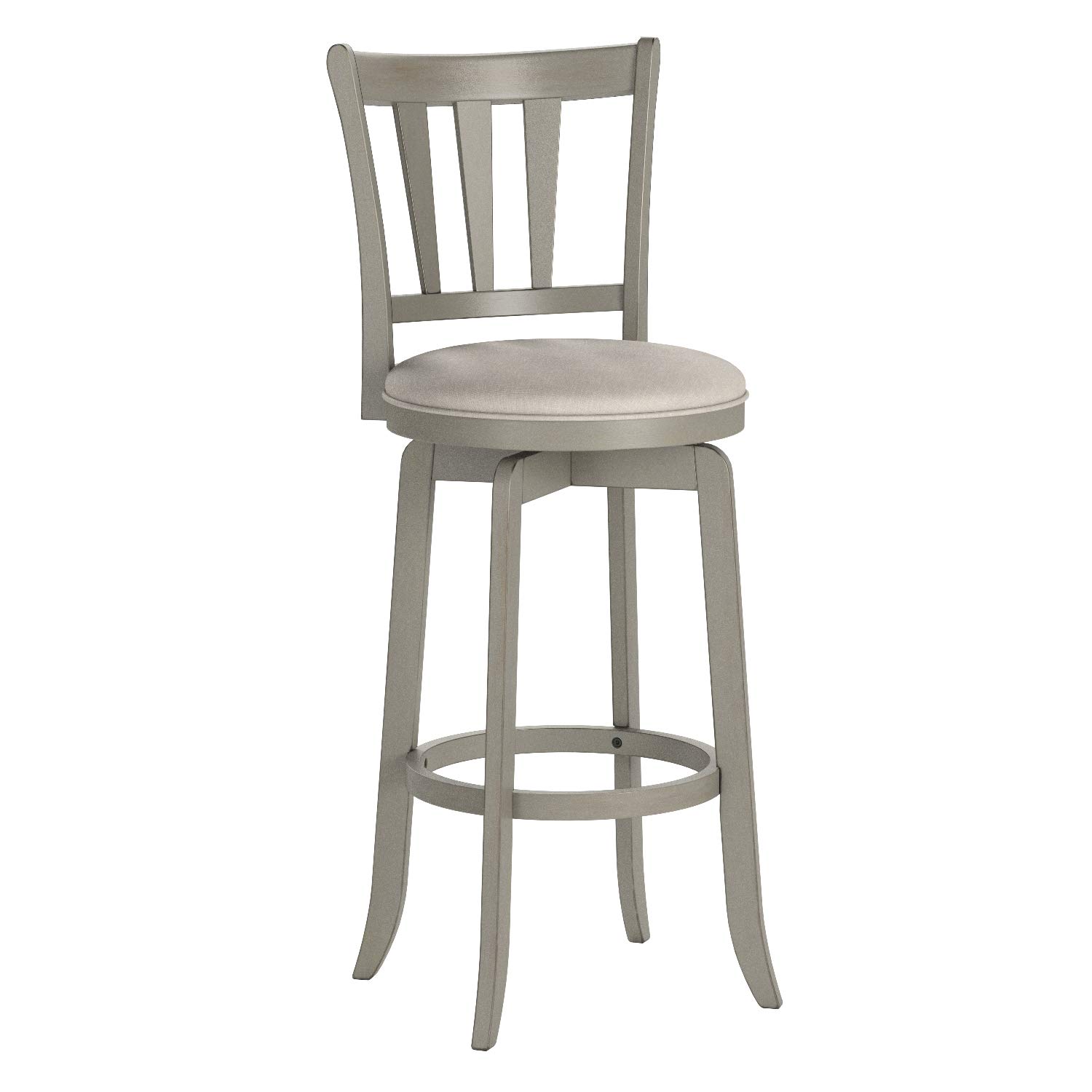 Amazon Brand – Ravenna Home Rosalind Swivel Ladder Back Bar Stool, 43.6"H, Distressed Gray